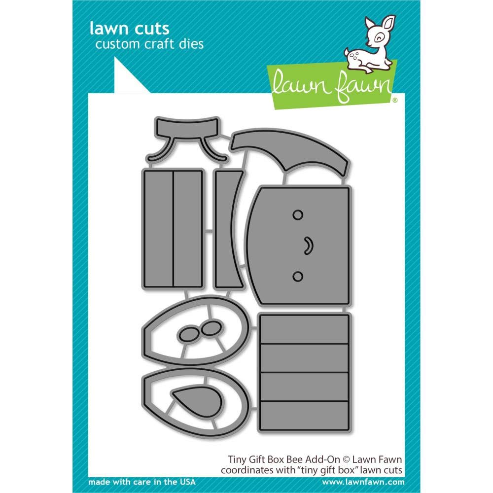 Lawn Fawn Tiny Gift Box Add-ons - Unicorn or Horse and Bee - 2 Piece Set for DIY Greeting Cards, Scrapbooking & Party Favors
