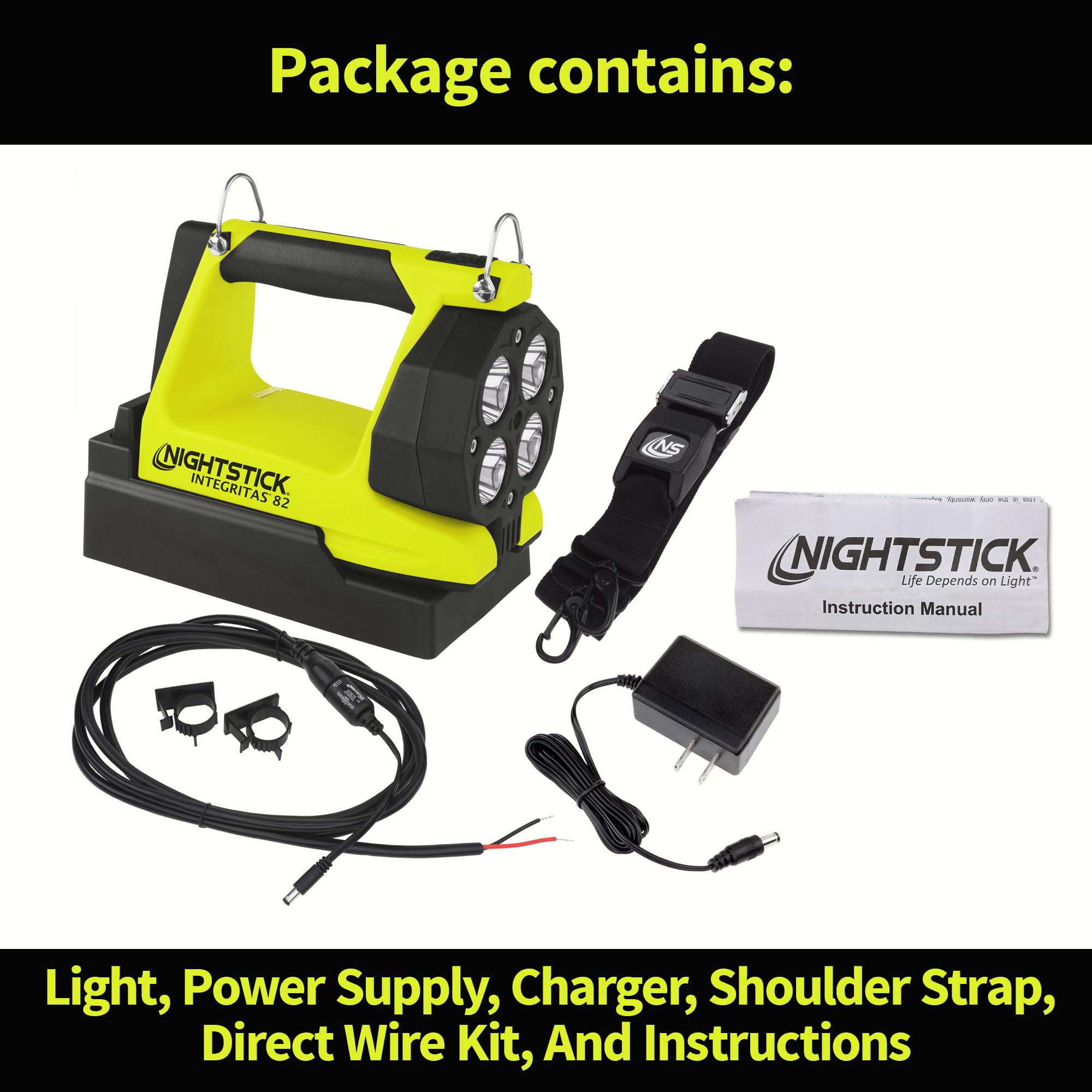 Nightstick XPR-5582GX INTEGRITAS 82 Intrinsically Safe LED Lantern with Articulating Head - Lithium-Ion Battery - Green Color - UL913 Certified - Ideal for Hazardous Work Environments, Emergency Lighting & Industrial Use