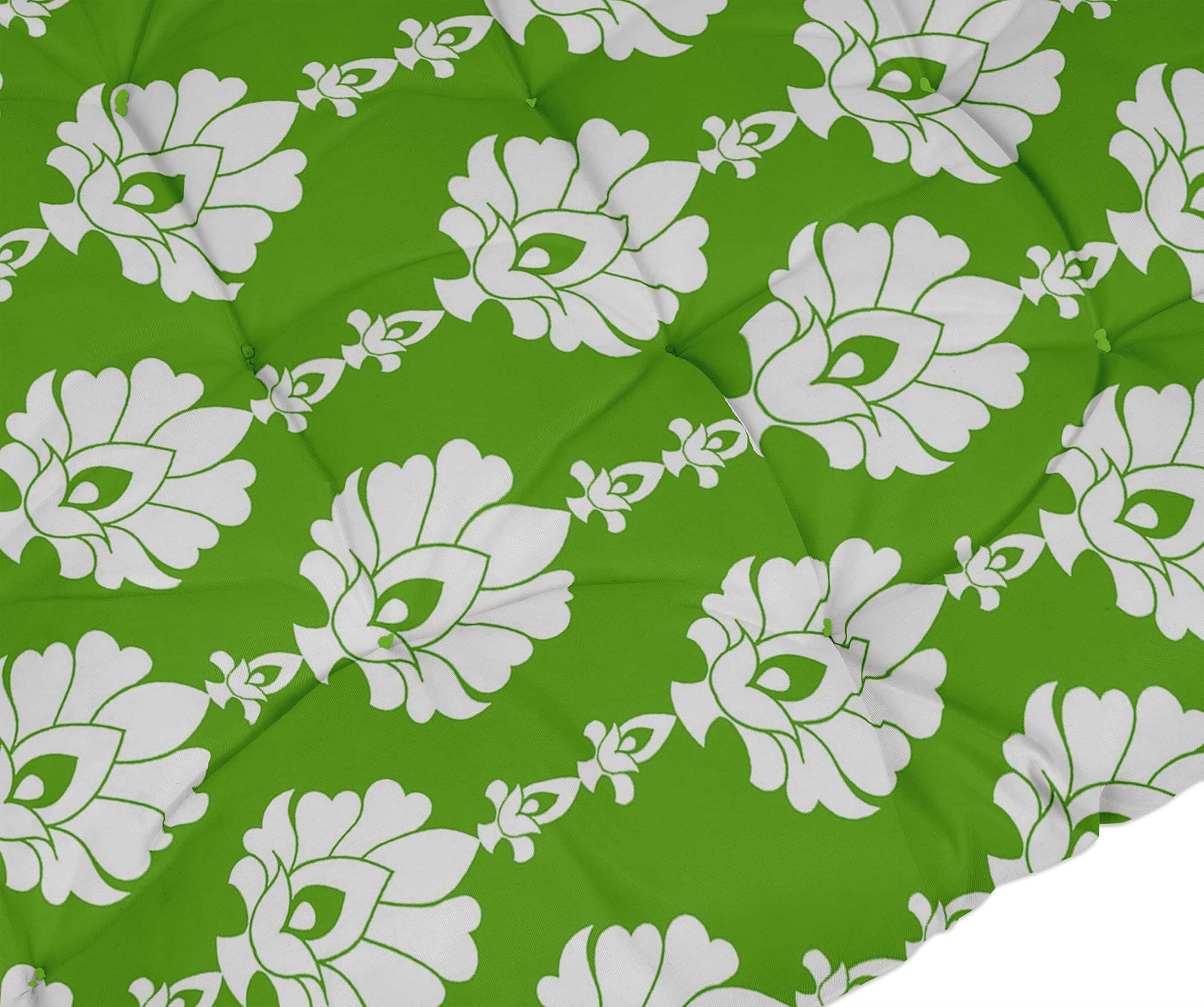 Printed Rocking Chair Sofa Cushion with Ties - Quilted Thick Padded Seat Cushion for Chaise Recliner, Garden, Outdoor Terrace & Bench - 74 x 23 Inches Light Green - Perfect for Patio Furniture, Sunroom Decor & Backyard Relaxation