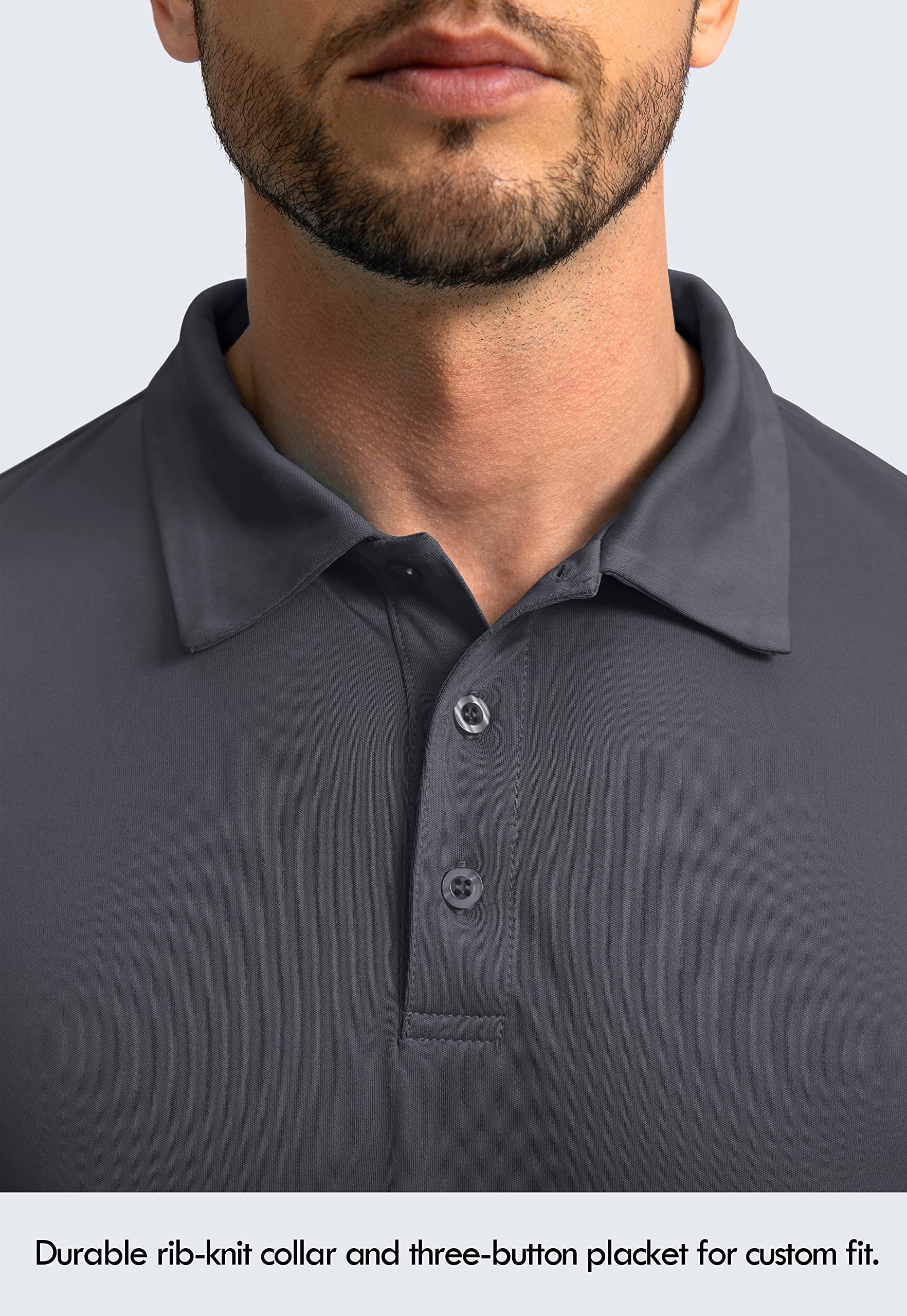 Men's Long Sleeve Polo Shirt - UPF 50+ Sun Protection, Lightweight & Breathable Golf Shirt for Work, Fishing & Outdoor Activities | Moisture Wicking & UV Protection for Golf, Hiking & Summer Wear