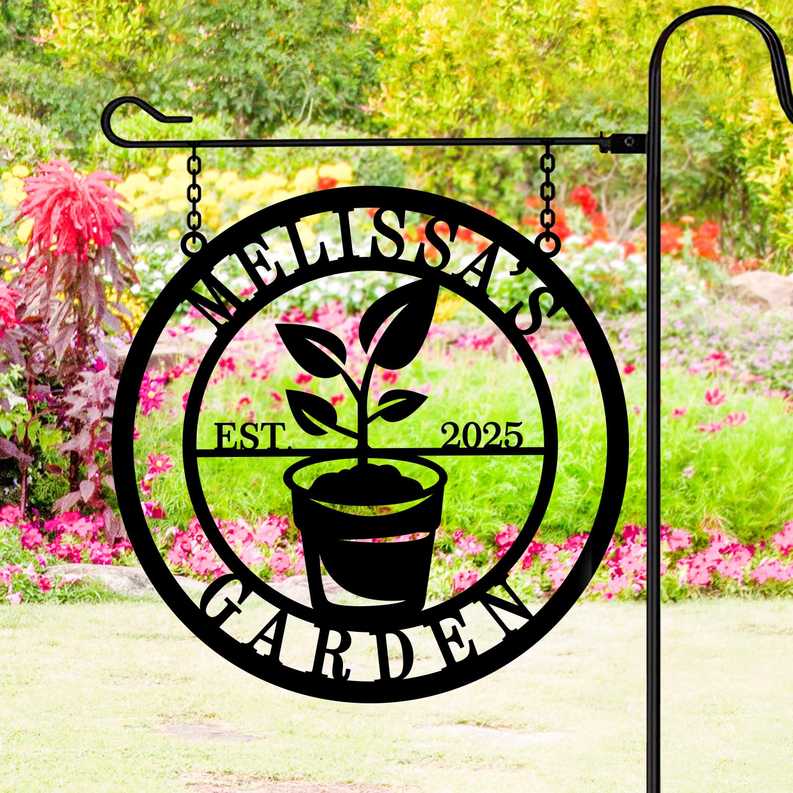 Custom Personalized Metal Garden Signs - Funny & Decorative Outdoor Vegetable Garden Decor - Perfect for Grandma's Garden, Backyard, Patio & Farmhouse Style Landscaping
