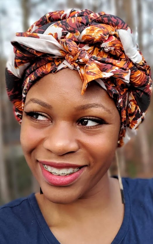 African Print Lion Head Modu Pre-Tied Head Wrap DPIS426PT - Stylish Headscarf for Women, Fashionable Hair Accessory for Parties, Weddings & Everyday Wear