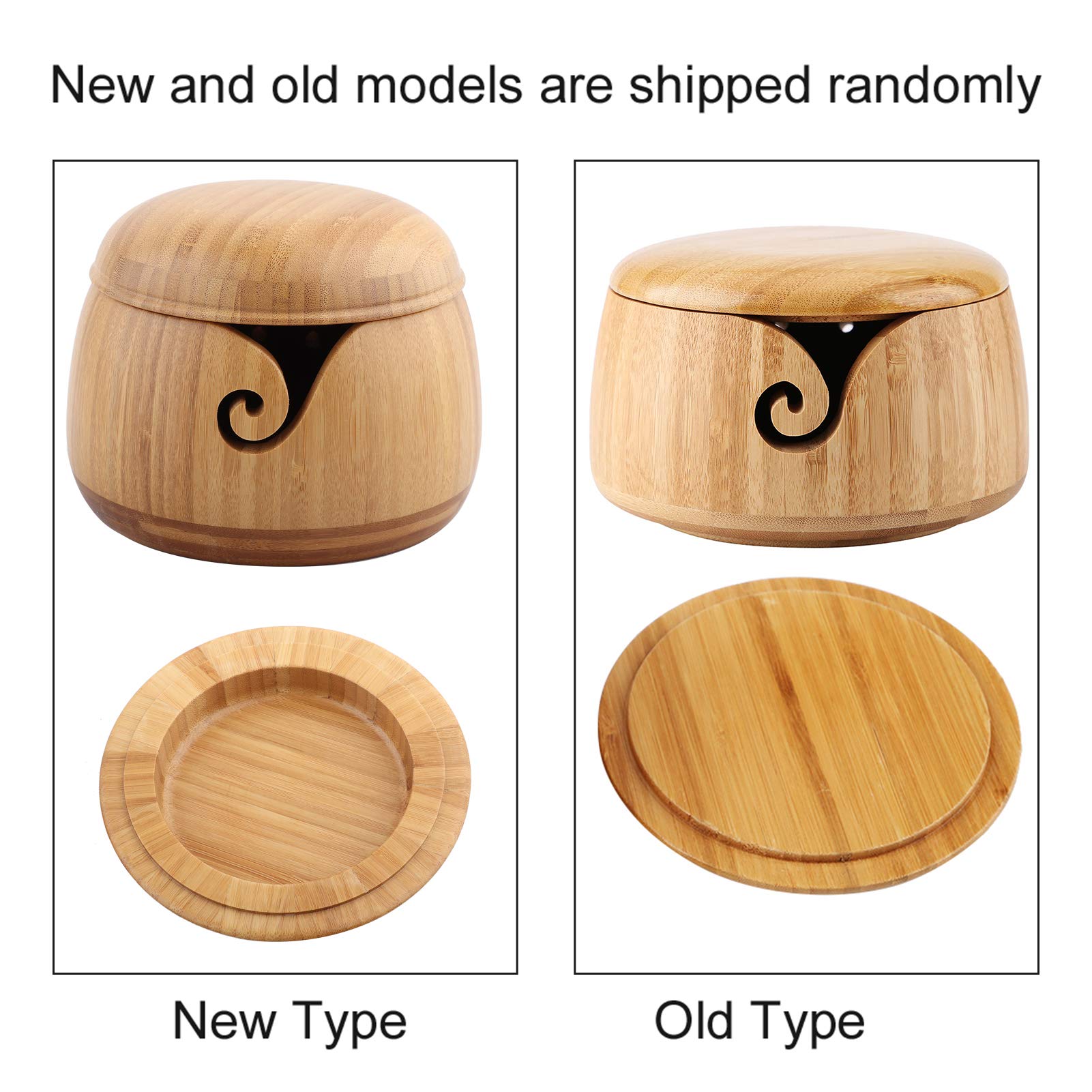 Handmade Wooden Yarn Bowl with Removable Lid - Premium Knitting & Crocheting Accessory for Crafters, Perfect Gift for Mom and Grandmother - Ideal for Yarn Storage and Tangle-Free Knitting Projects