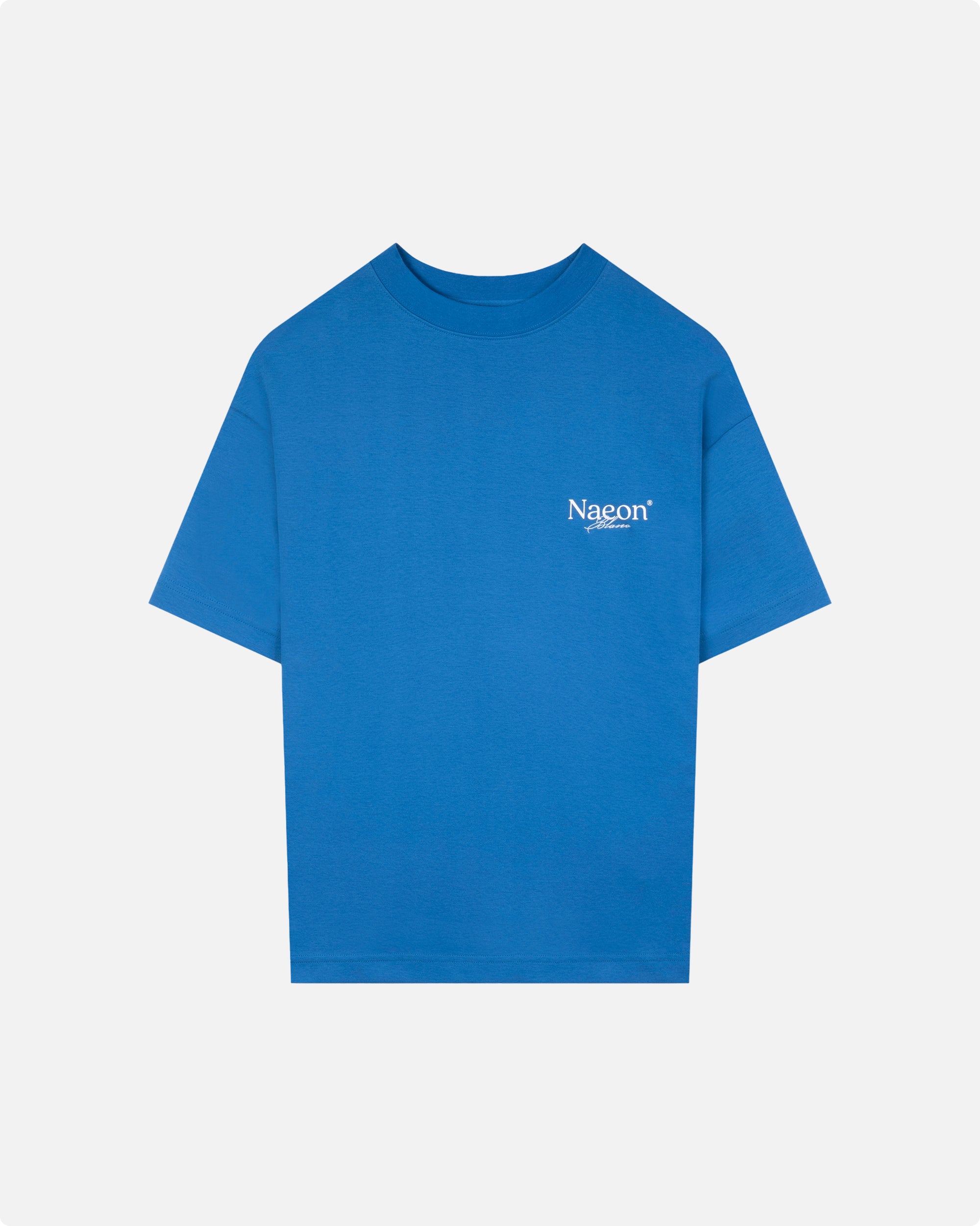 Premium Heavyweight Cotton T-Shirt for Men - Naeon Blanc Cerulean Blue Tee - Soft & Durable Casual Wear for Everyday Comfort