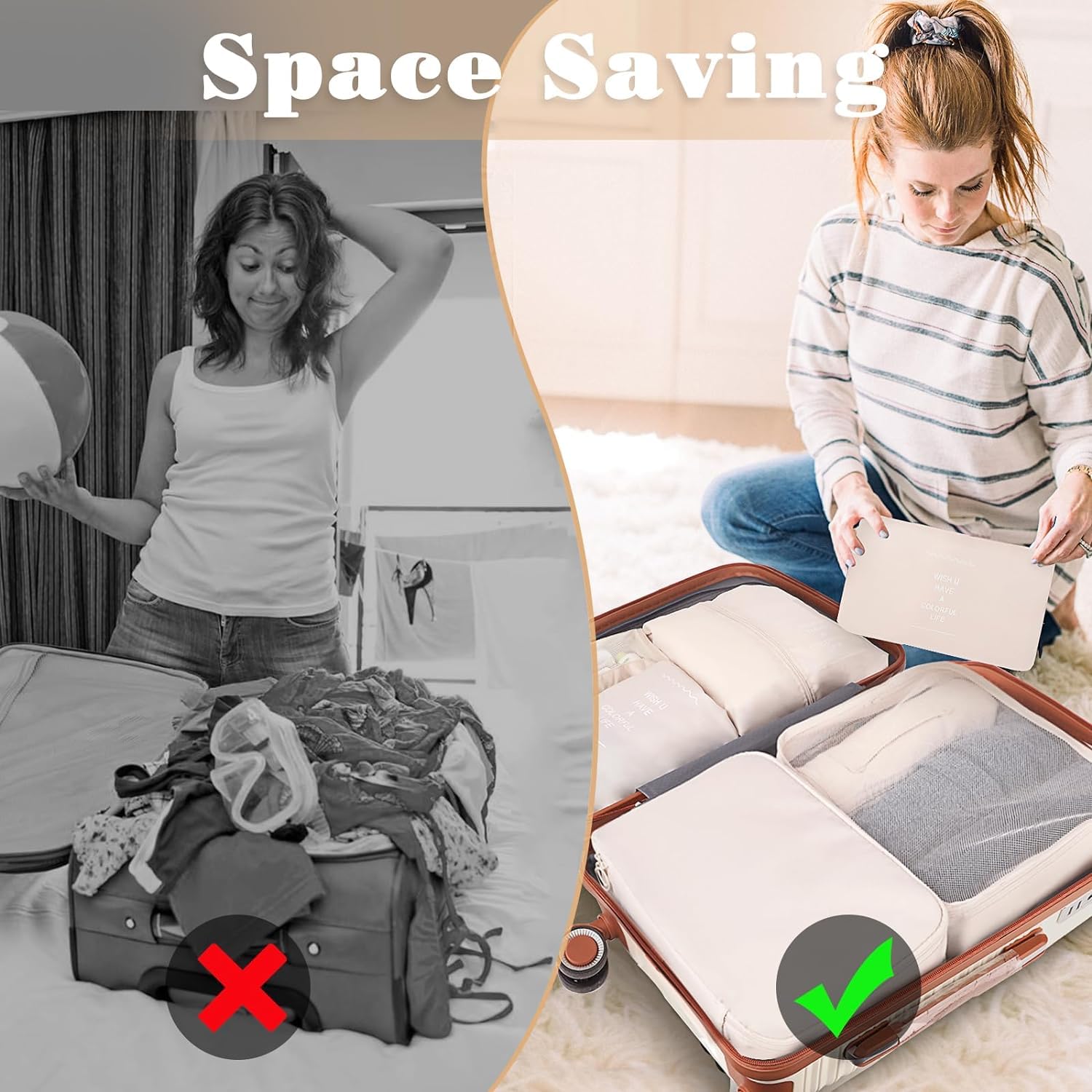 8-Piece Packing Cubes Set - Lightweight Luggage Organizers for Travel & Storage