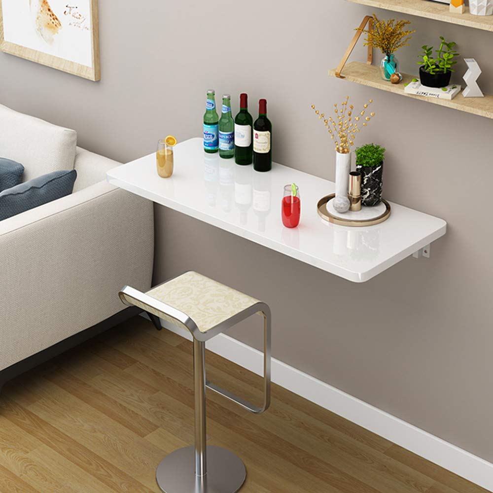 ALY Wall Mounted Folding Table - Space Saving Drop Leaf Dining Desk for Small Spaces, Kids Study Table, Home Office & Kitchen Use - Perfect for Apartments, Dorms and Tiny Homes