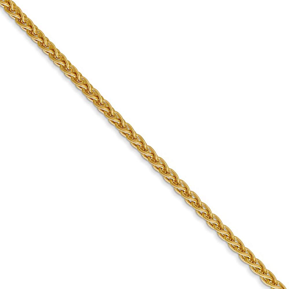 14k Yellow Gold Spiga Chain Necklace - Black Bow Jewelry for Elegant Occasions