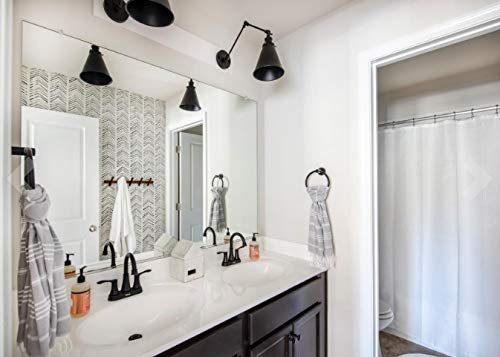 Black Industrial Wall Sconces - Adjustable Swing Arm Wall Mounted Lights, Farmhouse Style Wall Lamp with Hardwire (Set of 2) - Perfect for Living Room, Bedroom, and Hallway Lighting