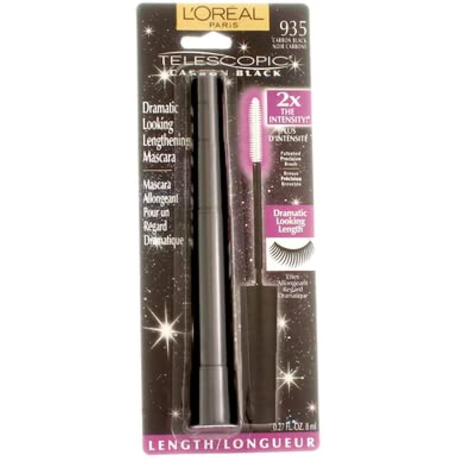 L'Oreal Paris Telescopic Mascara - Carbon Black [935] 0.27 oz (12 Pack) | Lengthening & Volumizing Mascara for Dramatic Lashes | Perfect for Day to Night Makeup & Special Occasions