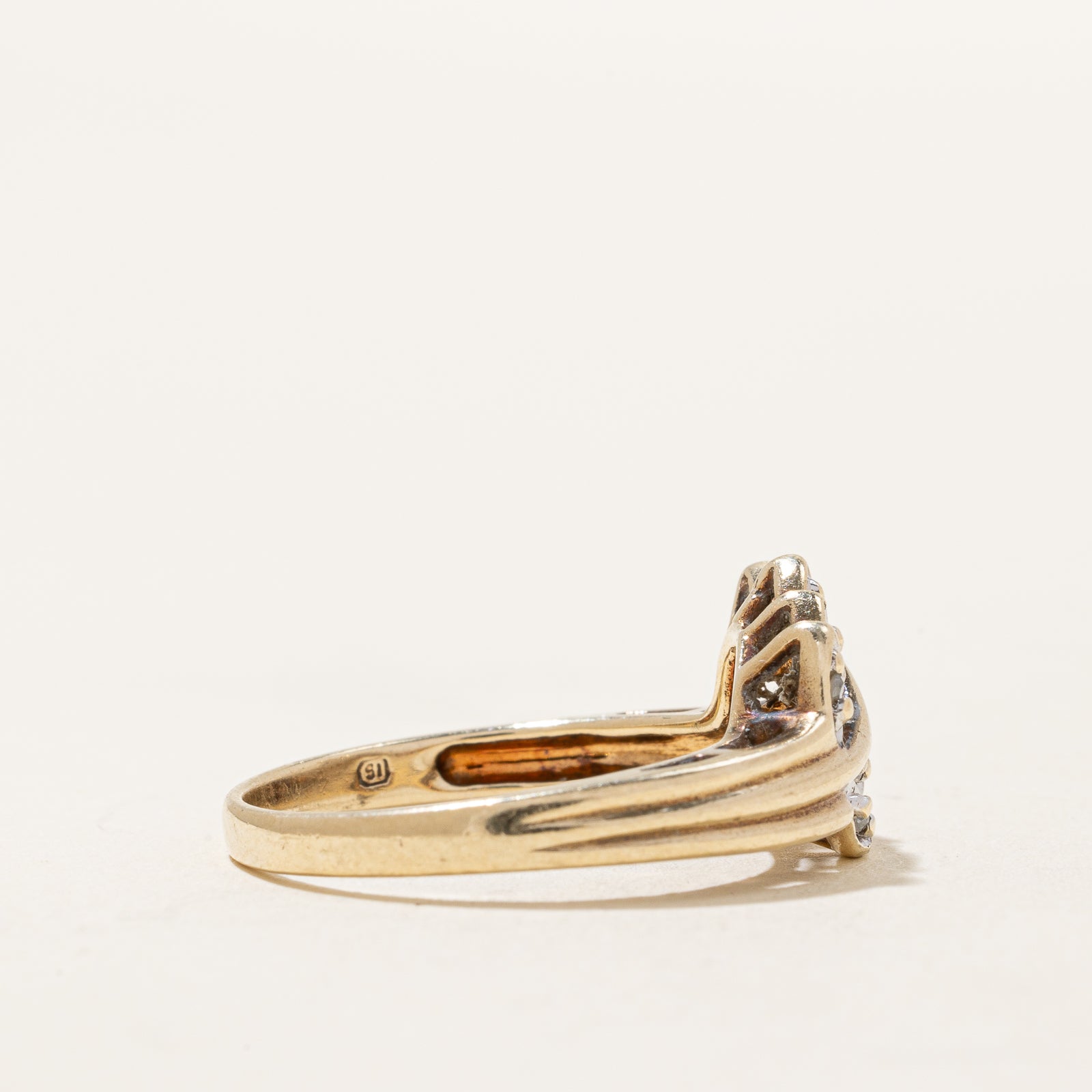 0.04ctw Diamond Leaf Ring - Size 6 | Elegant Nature-Inspired Jewelry for Women | Perfect for Weddings, Anniversaries & Everyday Wear