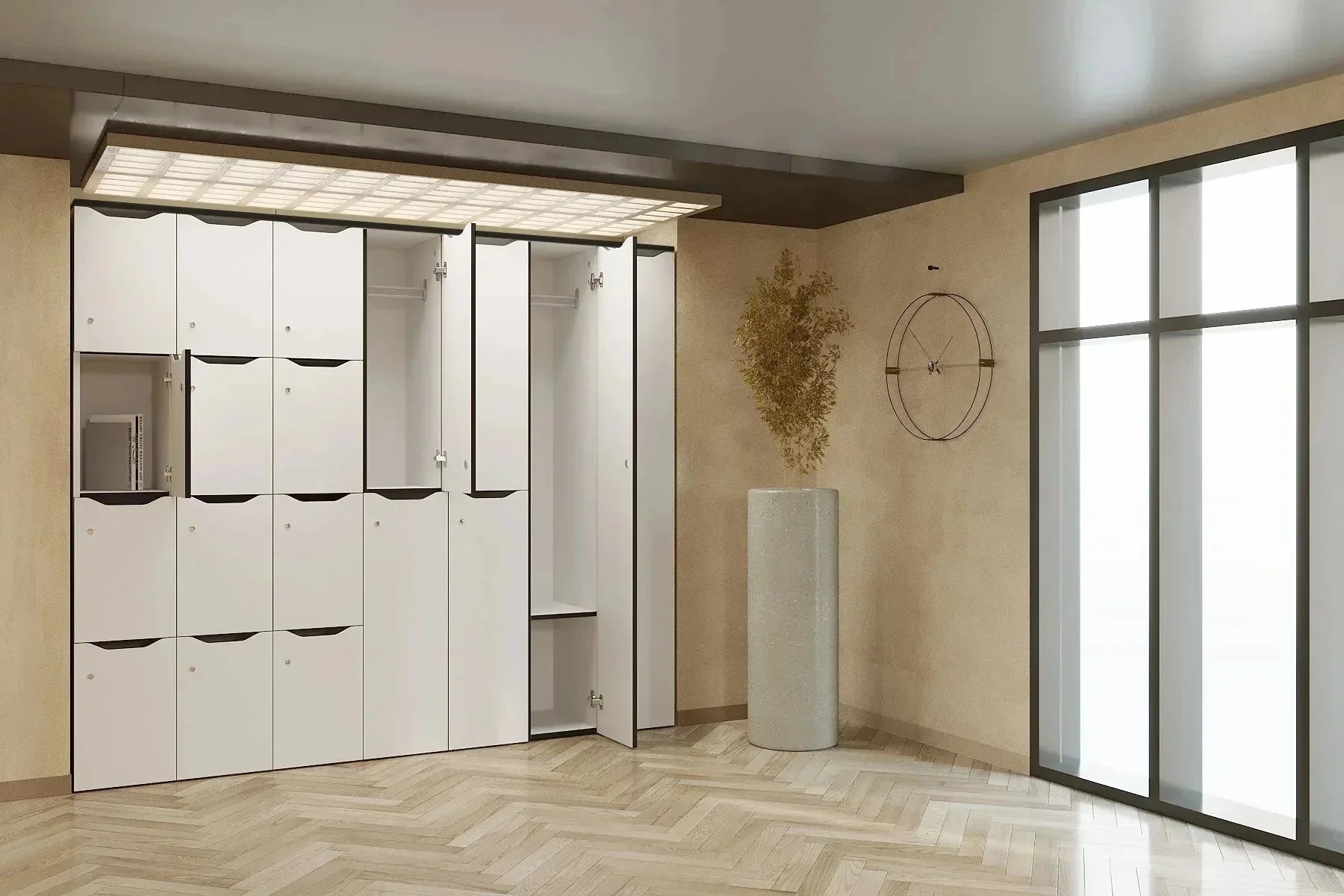 White Melamine Locker - Single Door School/Office Storage Cabinet - Durable & Space-Saving for Classrooms, Gyms, and Workplaces