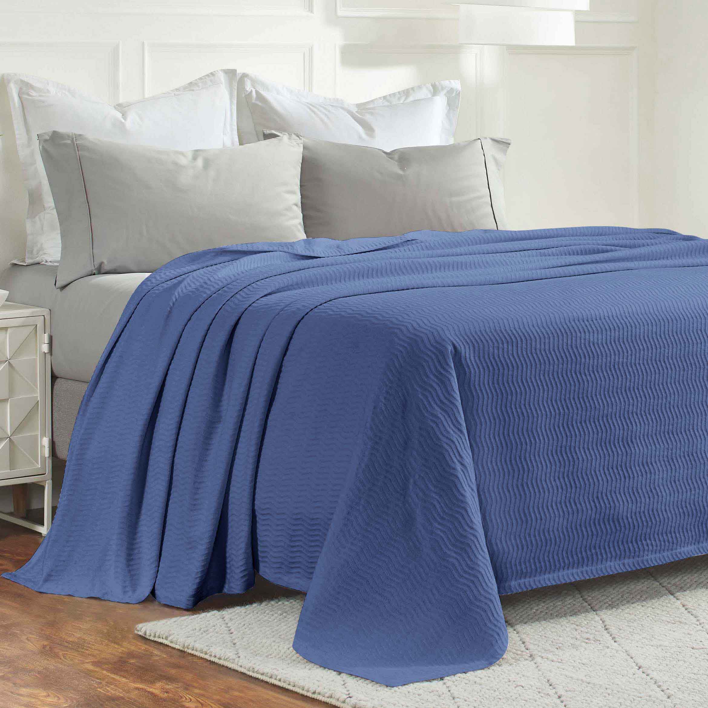 Jena Cotton Textured Chevron Lightweight Woven Blanket - Soft & Breathable Throw for Sofa, Bed & Outdoor Use - Cozy Home Decor & Picnic Essential