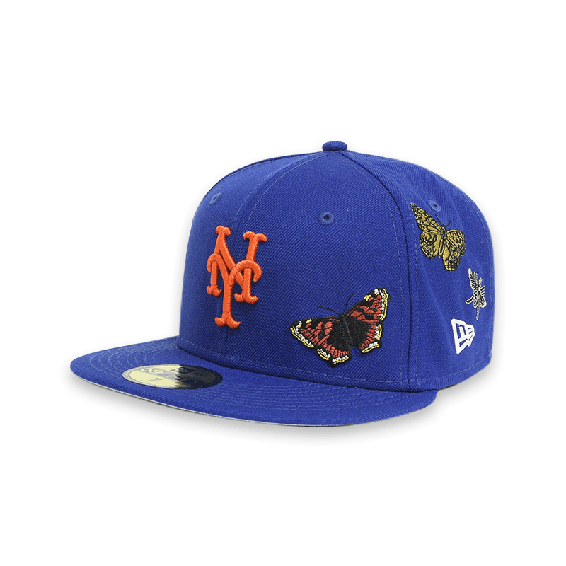 FELT X MLB New York Mets Men's Fitted Baseball Cap - Official Licensed Mets Hat for Baseball Games & Streetwear Fashion