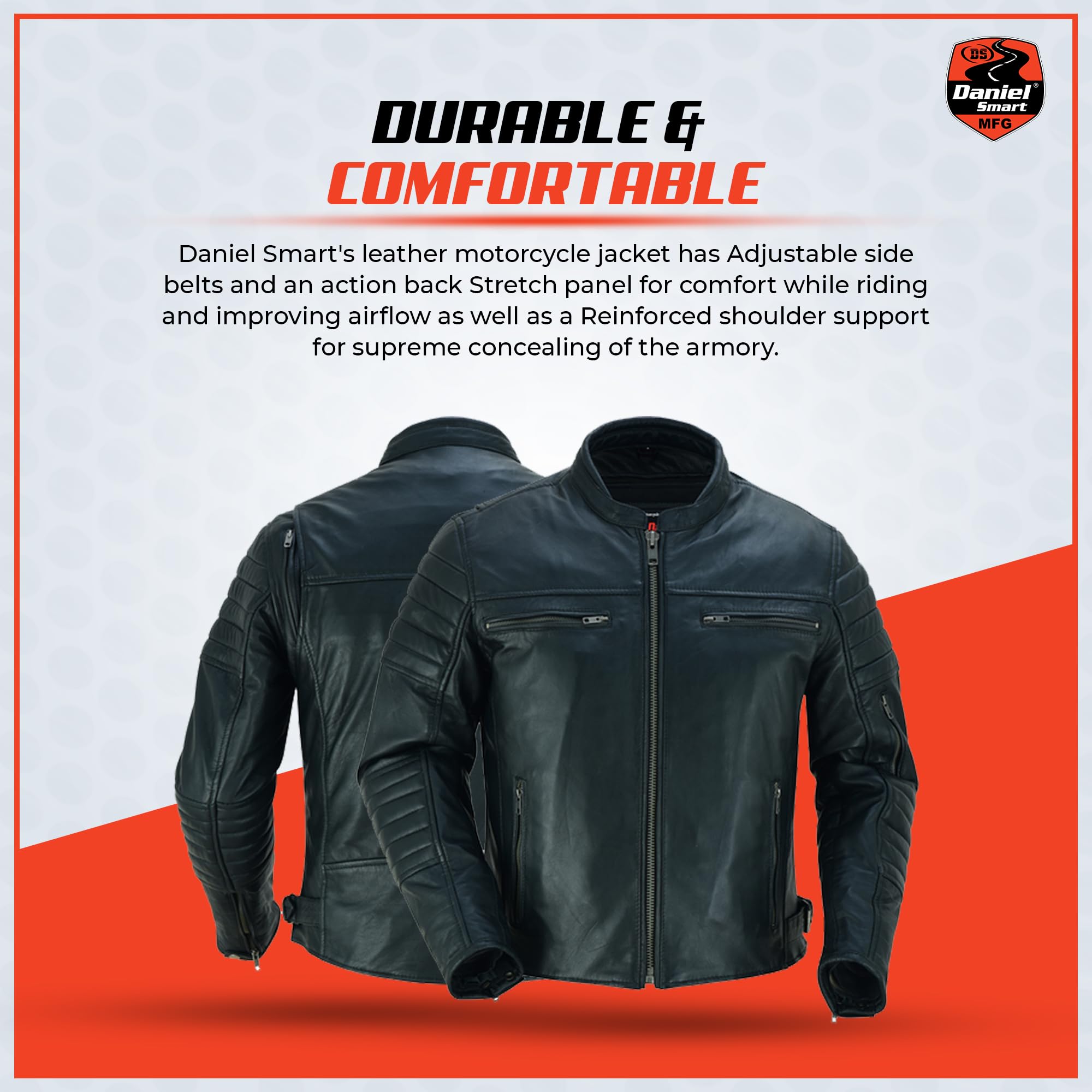 Premium Men's Motorcycle Leather Jacket - Genuine Lambskin Biker Jacket with Zipper & Multiple Pockets - Stylish & Durable Riding Gear for Harley, Cruiser & Street Bikes - Perfect for Daily Commute, Road Trips & Motorcycle Events