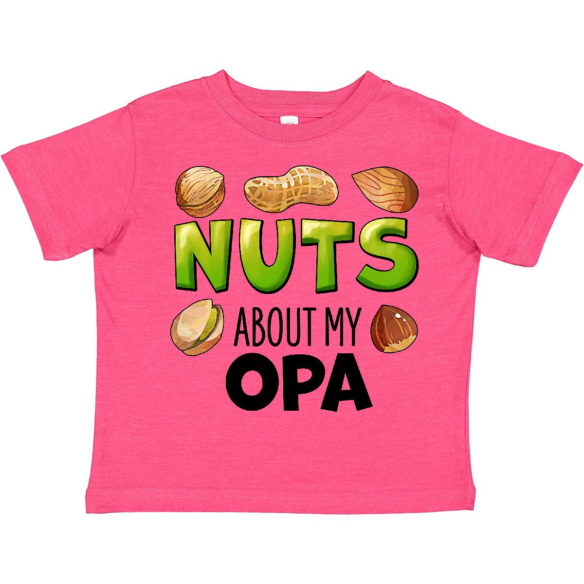 Inktastic 'Nuts About My Opa' Peanut Almond Pistachio Toddler T-Shirt - Cute Grandfather Grandkids Matching Outfit for Family Photos & Special Occasions