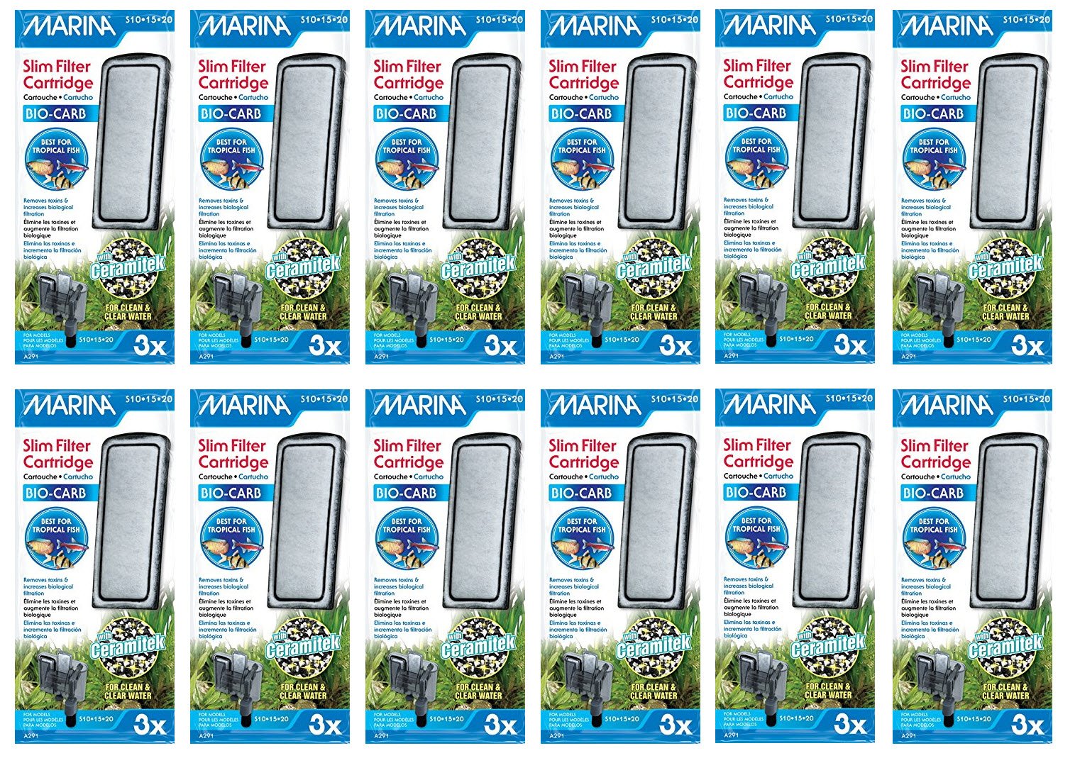 Premium Marina Slim Filter Carbon Plus Ceramic Cartridge - 36 Pack | Advanced Water Filtration for Refrigerators, Under Sink & Countertop Systems | Improves Taste & Reduces Contaminants