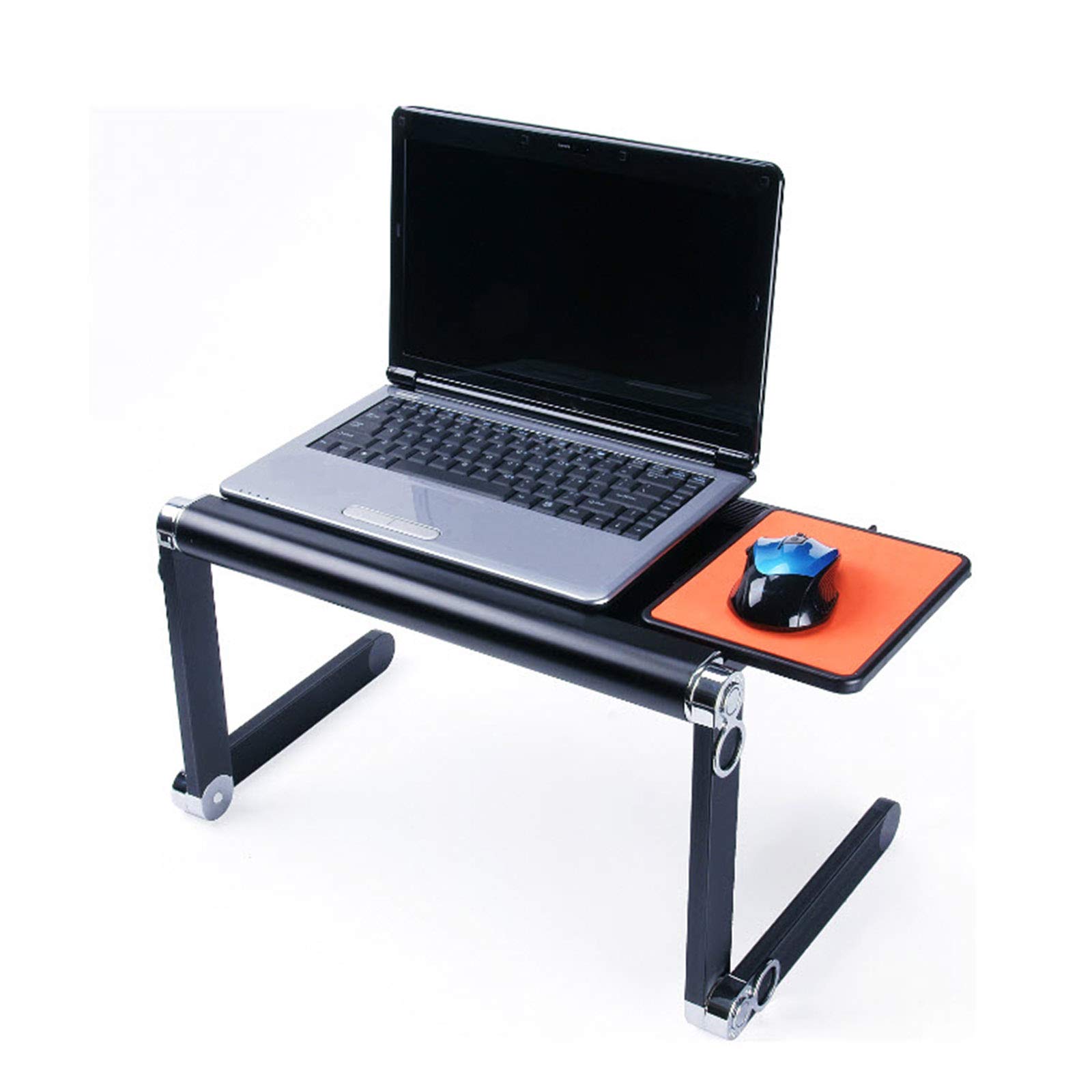 Adjustable Aluminum Laptop Stand - Portable Ergonomic Desk for Bed, Couch & Sofa - Multi-Angle Height Computer Table for Work, Study & Gaming - Perfect for Home Office, Dorm & Travel Use
