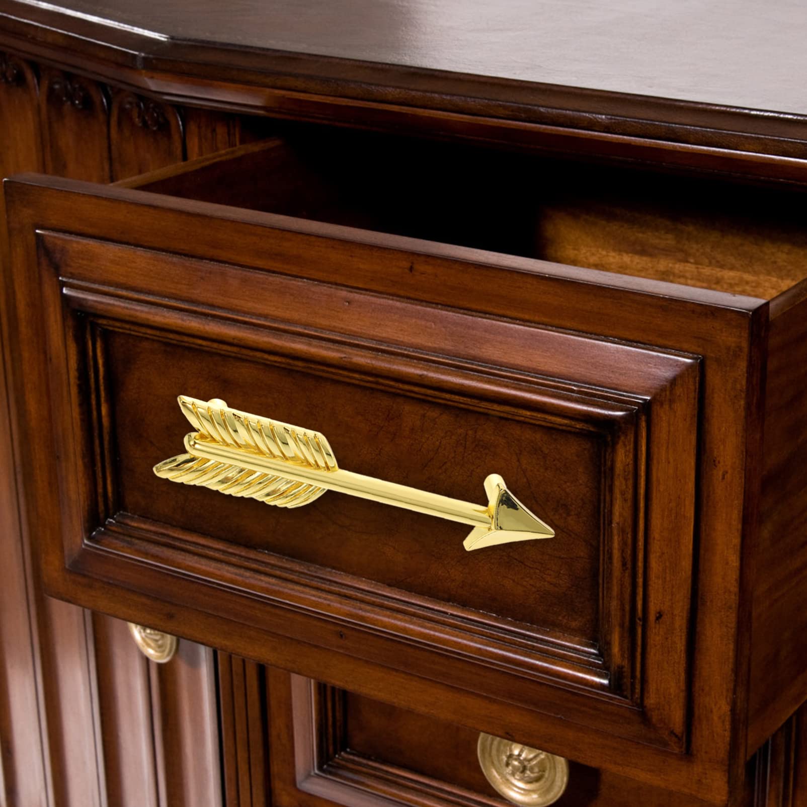 4-Pack Arrow Drawer Handles - Cabinet & Wardrobe Pulls for Cupboards, Closet, Furniture Doors - Modern & Durable Hardware for Home & Office Storage Solutions