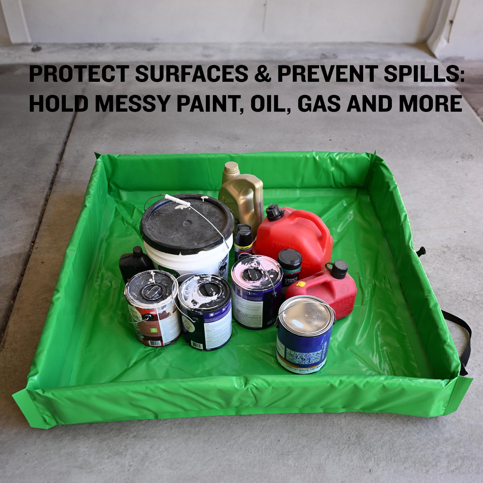 4’ x 4’ Portable Spill Containment Berm | Folding Duck Pond for Oil, Fuel & Chemical Spill Control | Heavy-Duty, UV-Resistant, Reusable & Easy to Clean | Ideal for Garage, Workshop & Industrial Use