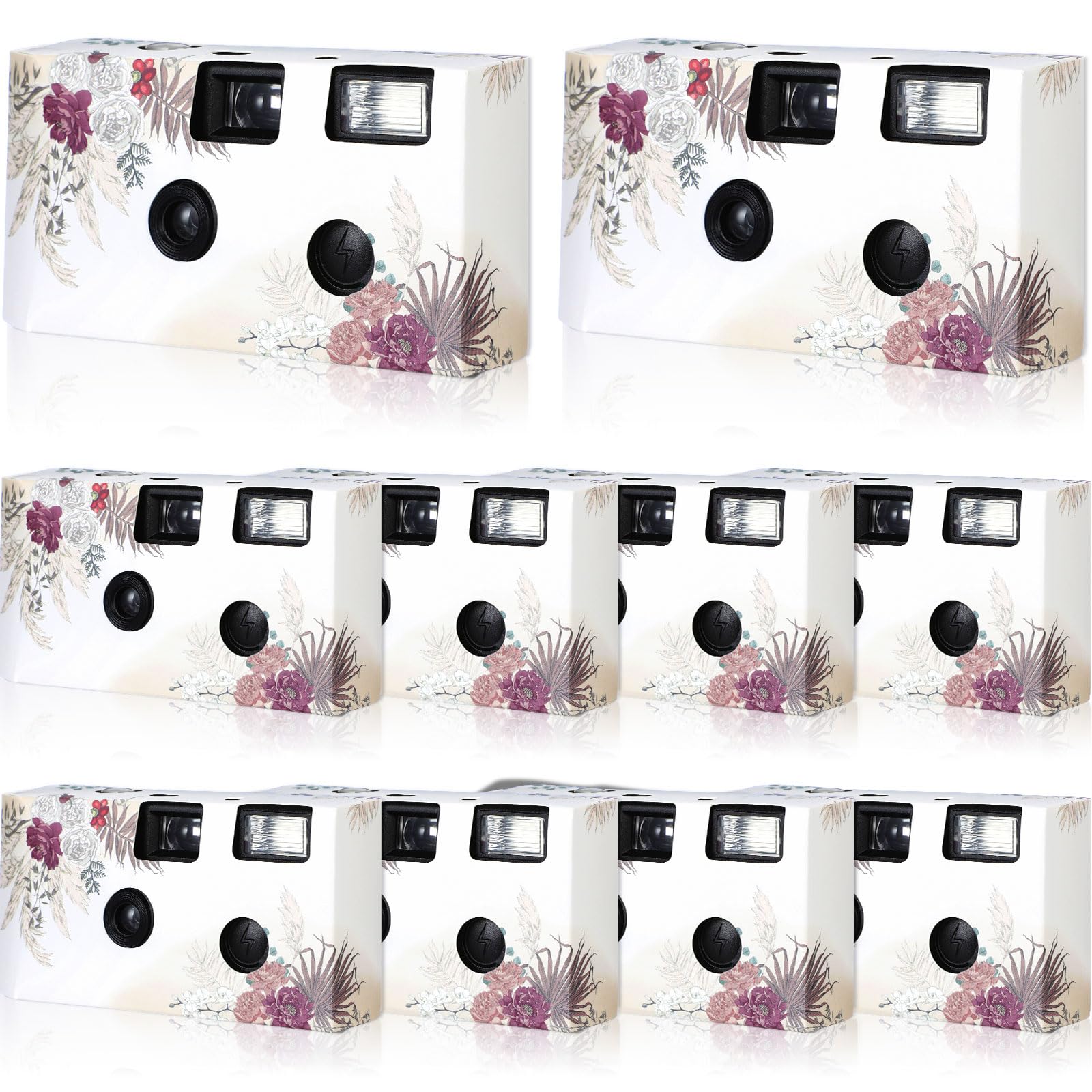 10 Pack Disposable Cameras with Flash - 34mm Single Use Film Cameras for Wedding, Travel & Parties | Colorful Bohemian Style Film | Perfect for Events, Vacations & Special Occasions