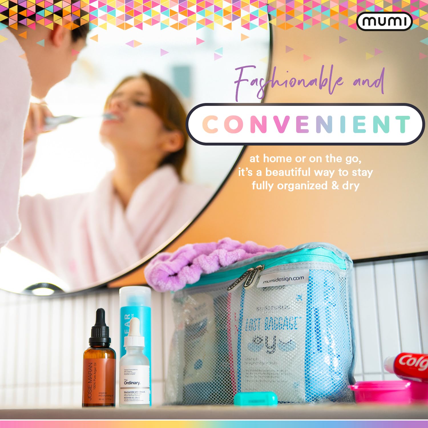 Water-Resistant MUMI Travel Toiletry Bag Set of 3 - Portable Organizer for Toiletries, Makeup & Shaving Essentials (Men & Women) - Perfect for Camping, Gym, Business Trips & Vacation Travel Accessories