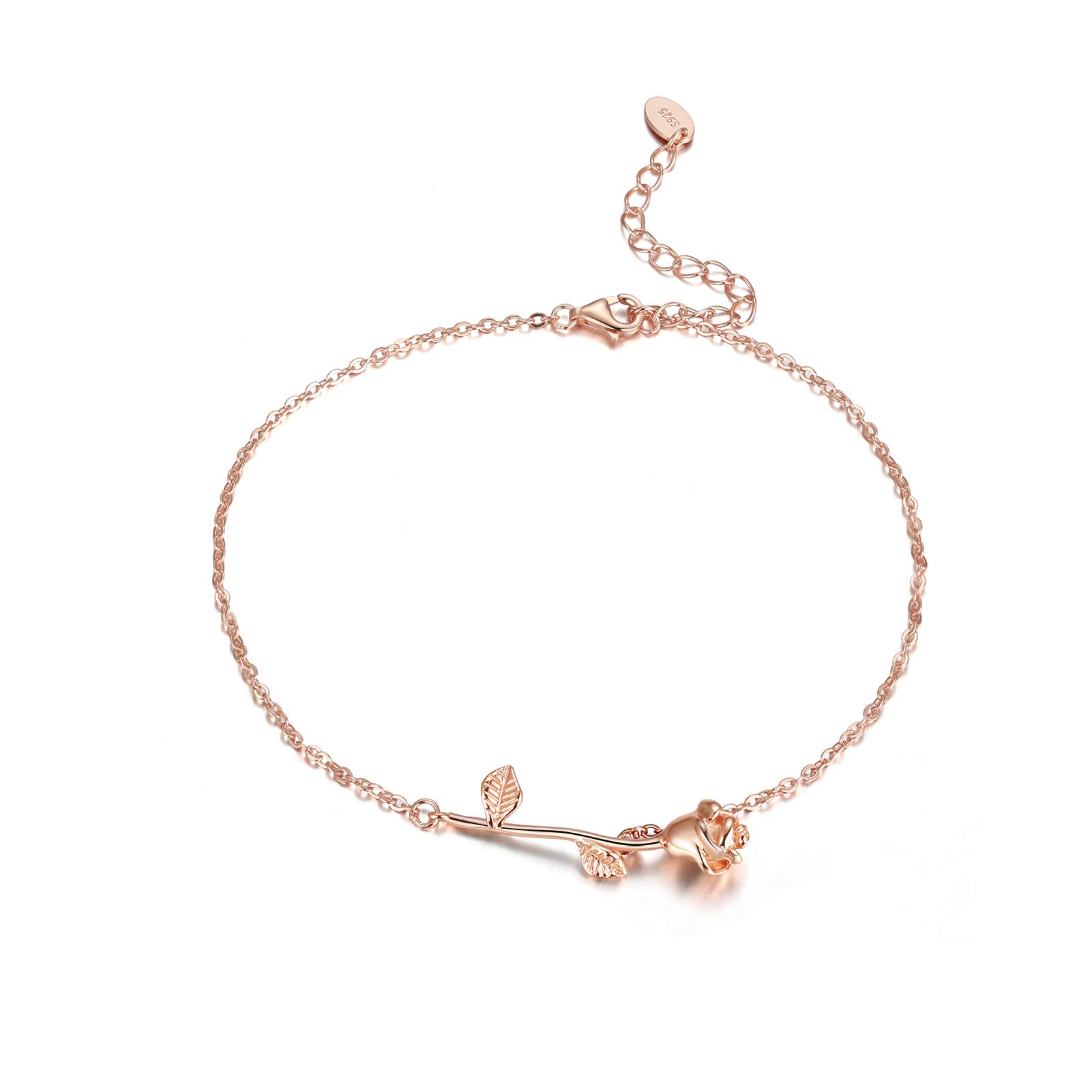 Women's S925 Sterling Silver Adjustable Anklet Foot Chain - Elegant Ankle Bracelet Jewelry for Beach, Party & Everyday Wear