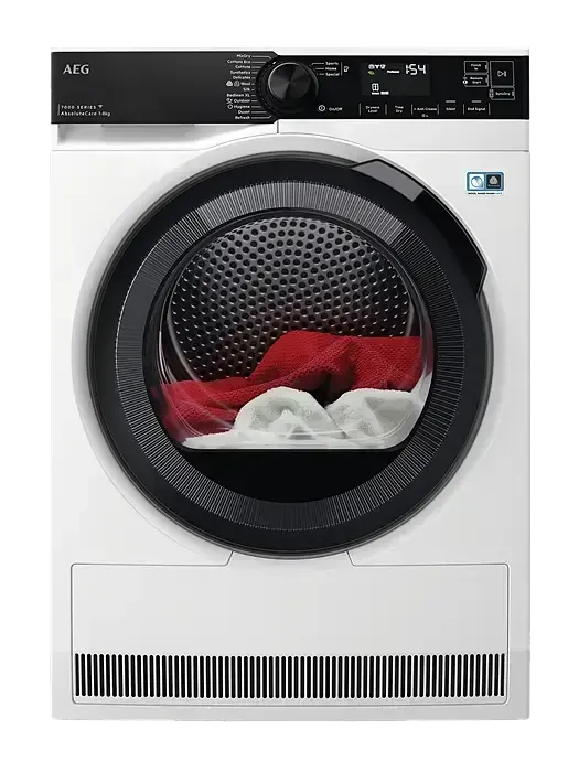 AEG 7000 Series 8kg Heat Pump Dryer - Energy Efficient Tumble Dryer with Clearance Line T738A4OBC/B - Perfect for Large Families & Eco-Friendly Laundry Rooms