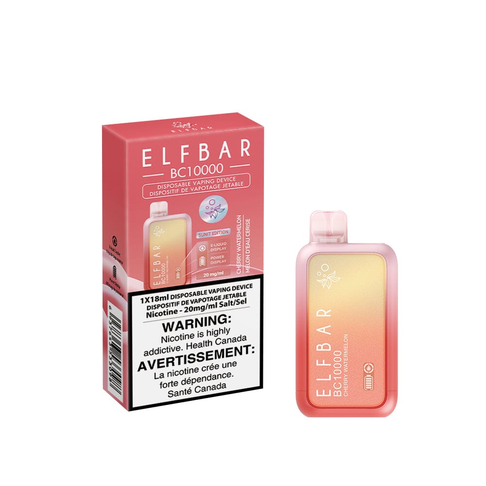 Cherry Watermelon Flavor Elf Bar BC10000 Disposable Vape - 10000 Puffs, Rechargeable, Smooth & Refreshing Taste - Perfect for Travel, Parties, and Relaxation