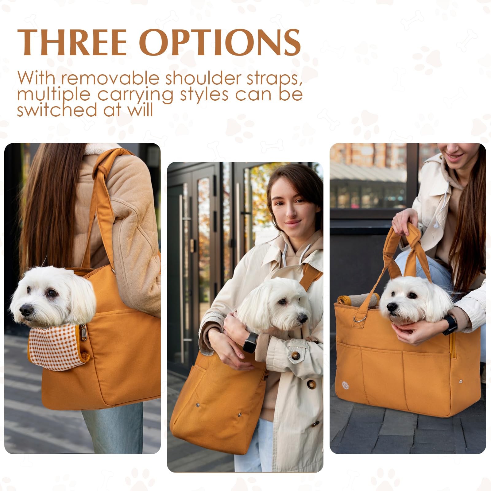 Portable Dog Carrier for Small Dogs & Cats - Breathable Soft Pet Carrier with 5 Large Pockets | Ideal for Travel, Outdoor Walking, Shopping & Vet Visits