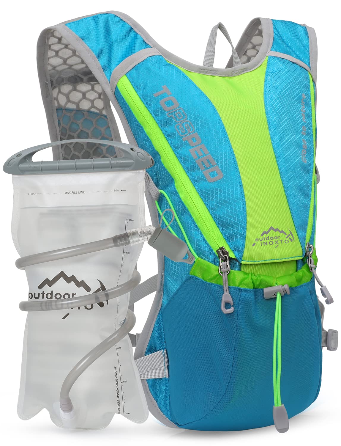 **IX INOXTO Hydration Pack Backpack - 1.5L (50 oz) Lightweight Water Bladder for Running, Hiking, Cycling, Climbing & Camping - Perfect for Men & Women Outdoor Adventures**