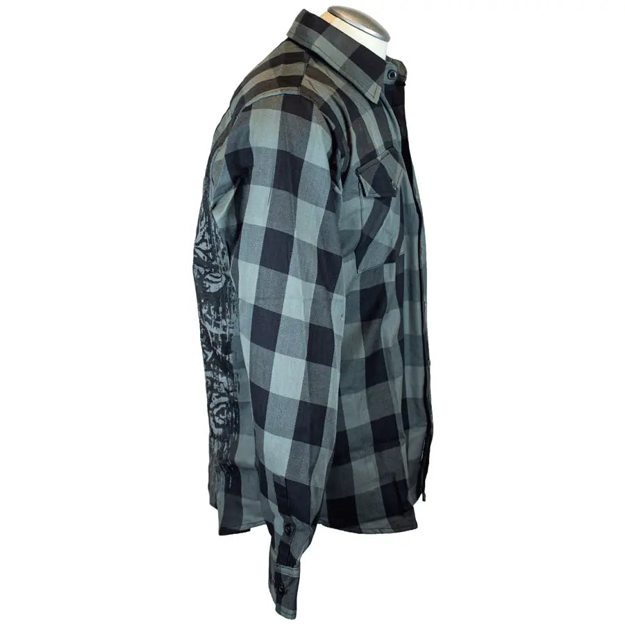 BOL Men's 'Grave Rub' Flannel Long Sleeve Shirt - Soft Plaid Button Down for Casual Wear, Outdoor Adventures & Fall Layering