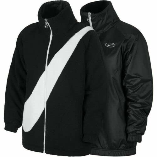 Nike Women's NSW Reversible Sherpa Jacket - Fleece Lined Winter Coat, Windproof & Warm (Small, White) - Perfect for Outdoor Activities, Casual Wear & Cold Weather Fashion