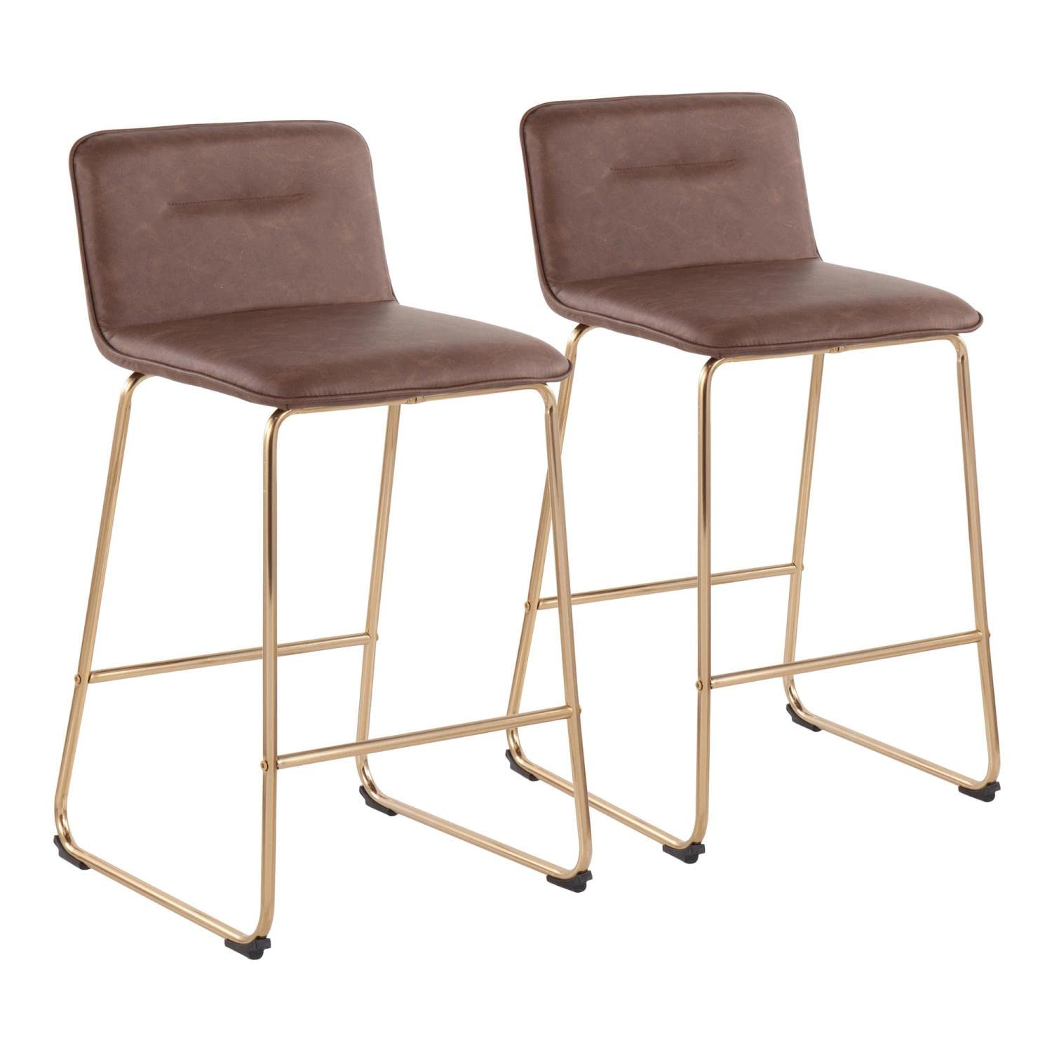 LumiSource Casper Gold Metal Counter Stools Set of 2 - 24