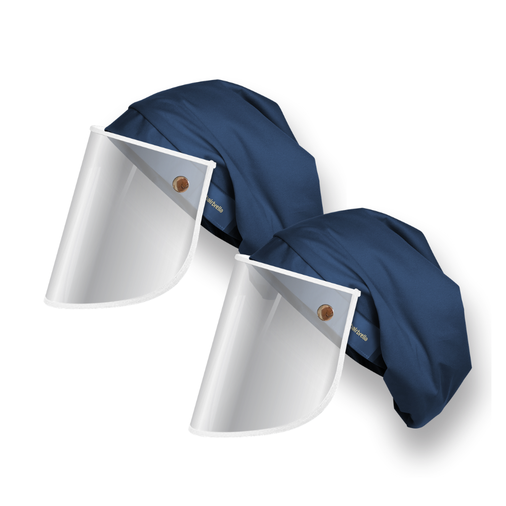 Hairbrella Pro Scrub Cap with Face Shield - 2 Pack Waterproof Surgical Cap for Nurses, Doctors & Healthcare Workers - Perfect for Hospitals, Clinics & Medical Procedures