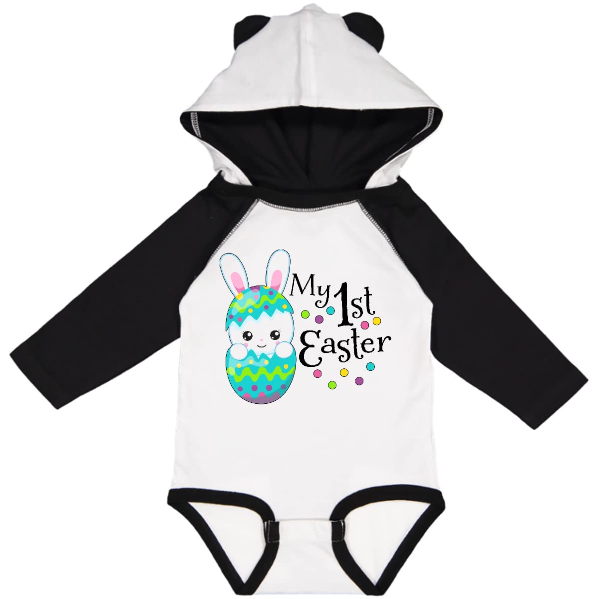 Inktastic My First Easter - Bunny in Egg Long Sleeve Baby Bodysuit | Easter Outfit for Newborns & Infants | Perfect for Easter Photos, Church & Family Gatherings