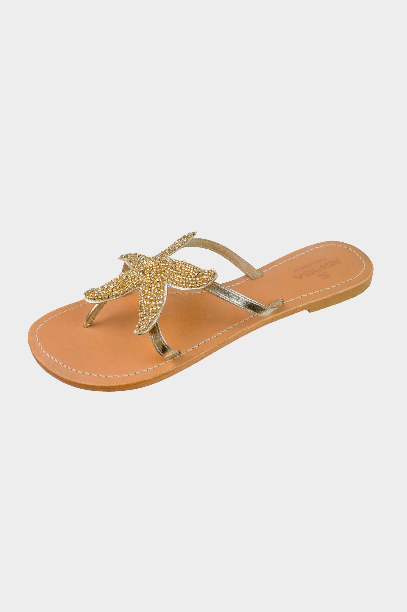 Starfish Leather Sandals for Women - Gold Gladiator Sandals | Beach Wedding, Summer Vacation & Boho Fashion Accessories