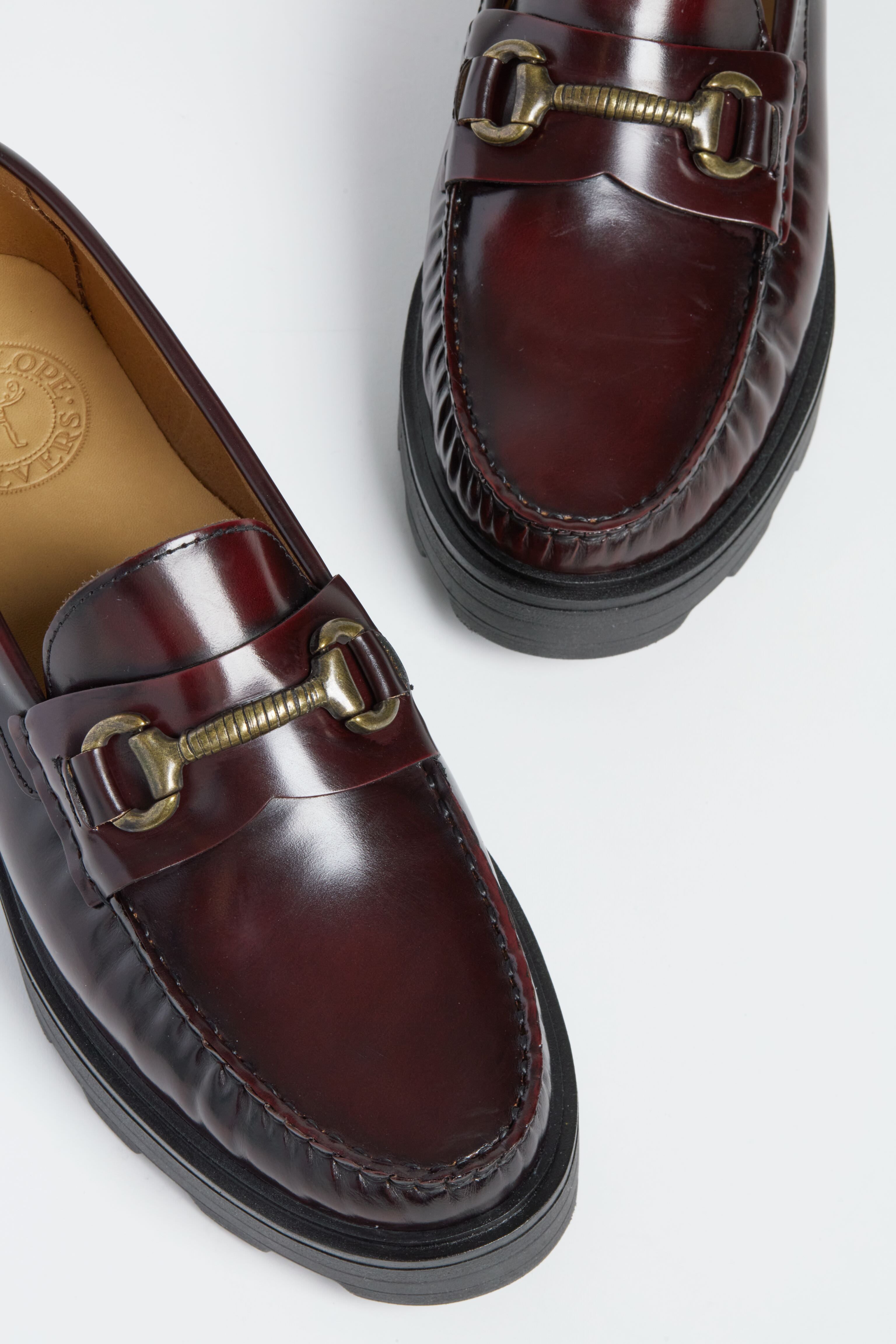 Bordeaux Leather Horsebit Loafers for Men - Classic Slip-On Dress Shoes for Business, Office & Casual Wear