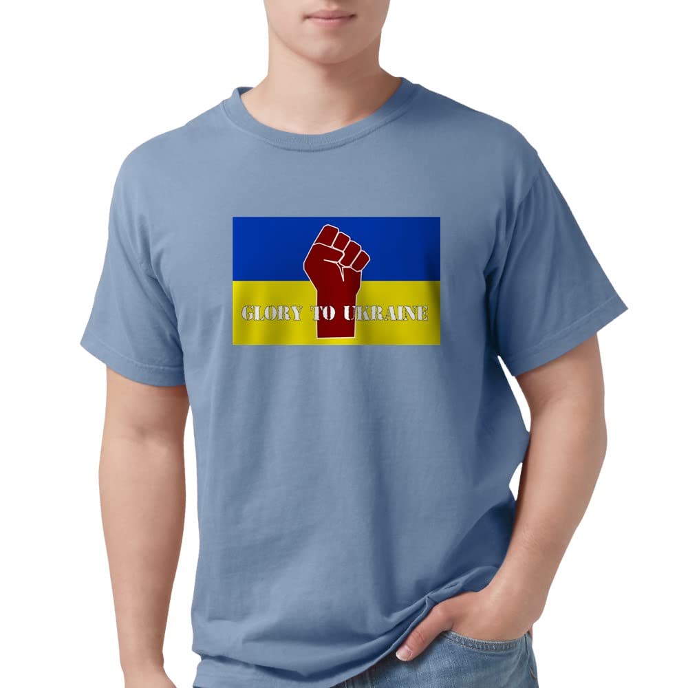 Glory to Ukraine T-Shirt for Men - Comfort Colors Soft Cotton Tee - Patriotic Support Shirt for Everyday Wear & Ukraine Solidarity Events
