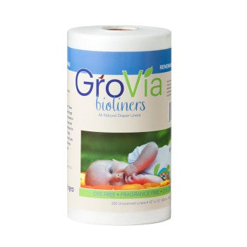 GroVia BioLiners - 200 Sheets | Flushable & Biodegradable Diaper Liners for Cloth Diapers | Perfect for Babies & Toddlers at Home or On-the-Go