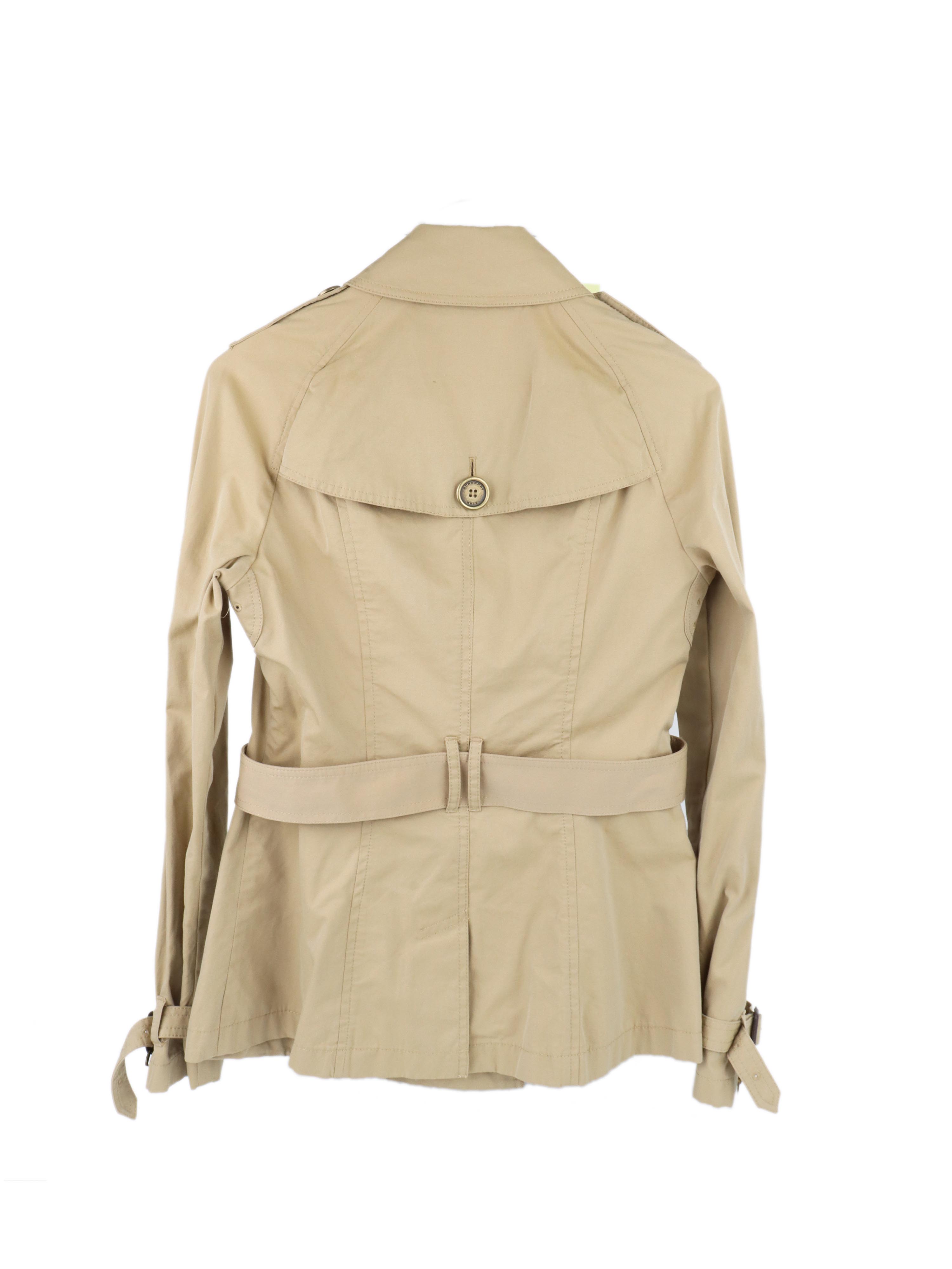 Burberry Short Tan Trench Coat for Women | Classic Waterproof Raincoat | Perfect for Work, Travel & Fall Fashion