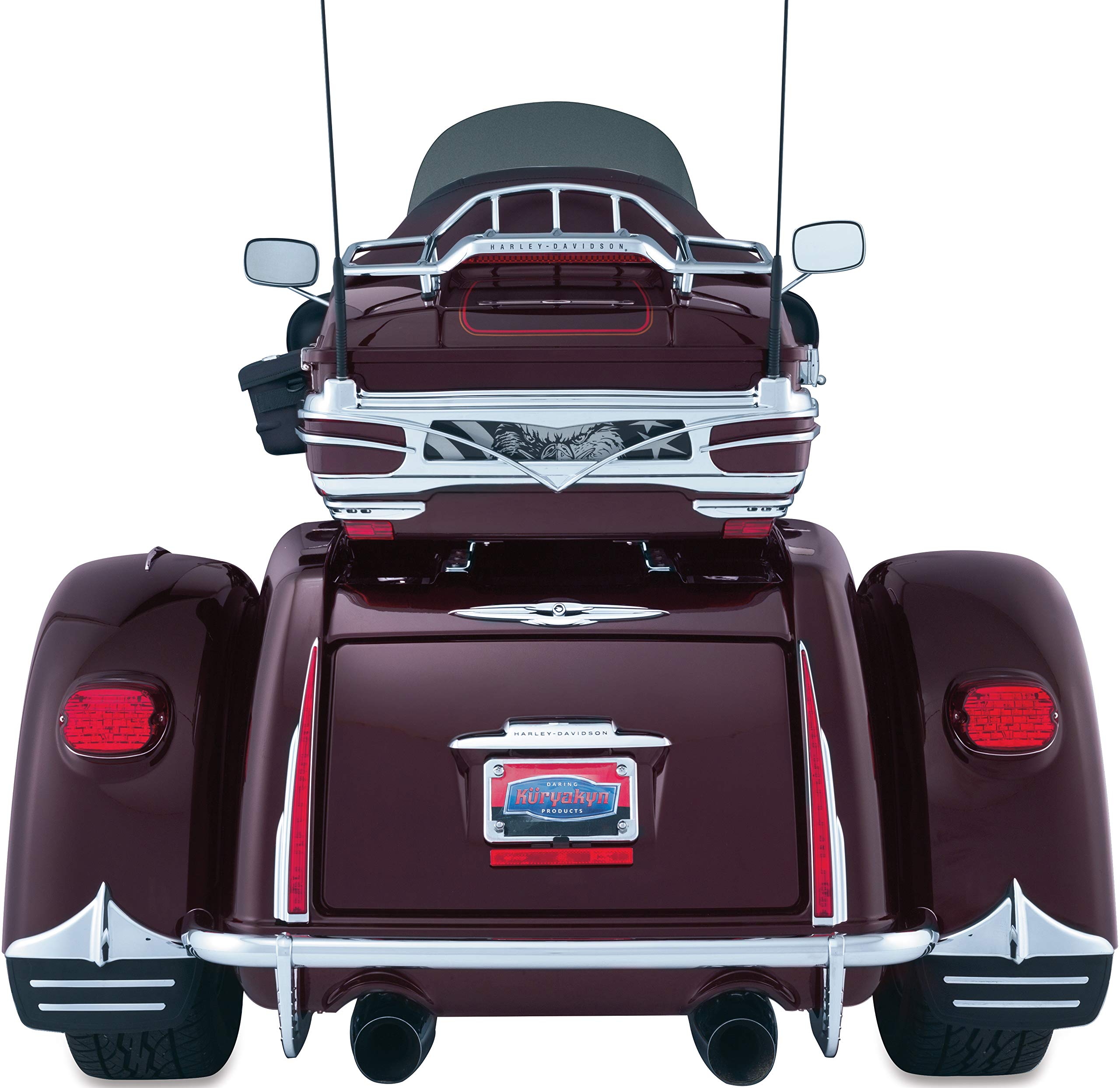 Kuryakyn 7217 Chrome Motorcycle Fender Accents for 2009-2019 Harley-Davidson Trike - 1 Pair Black Rear Fender Trim - Perfect for Custom Bike Upgrades & Show Rides