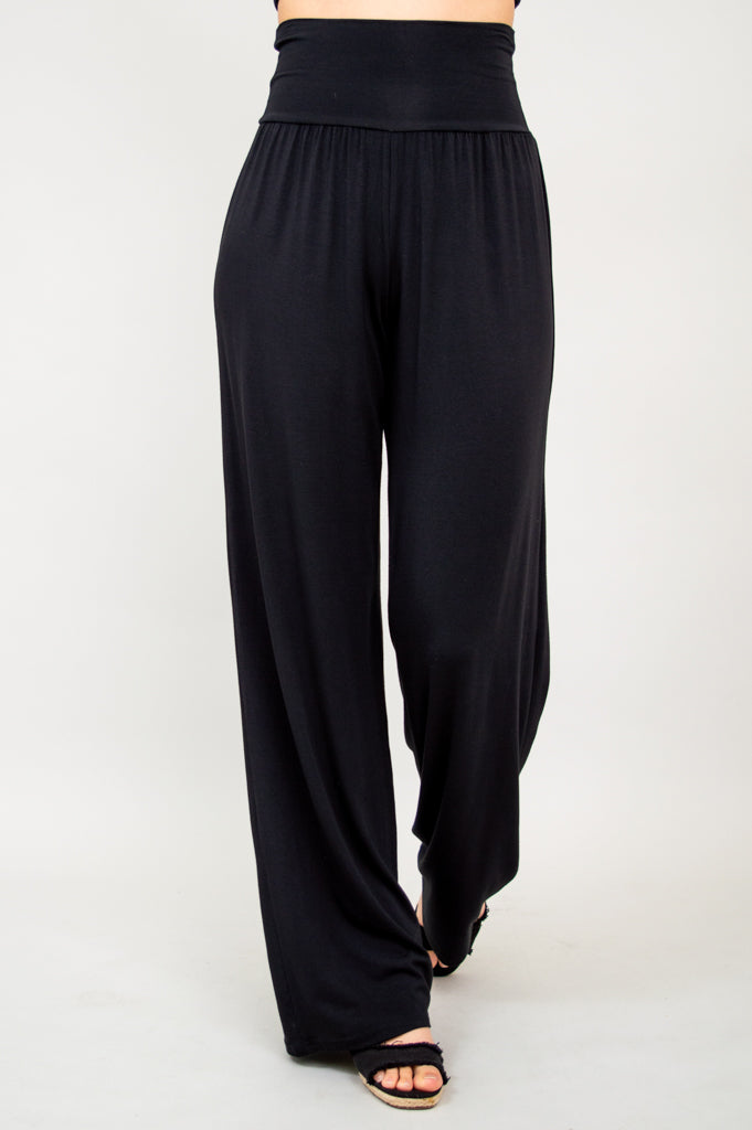 Gaylene Women's Black Bamboo Pants - Soft & Comfortable Stretchy Yoga Pants for Workout, Lounge & Everyday Wear