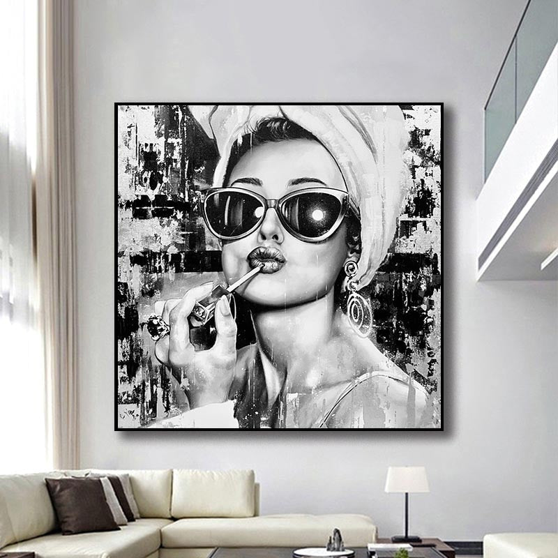 Beauty Queen Smoking Poster - Elegant Vintage Art Print for Home Decor, Office & Lounge Wall Art