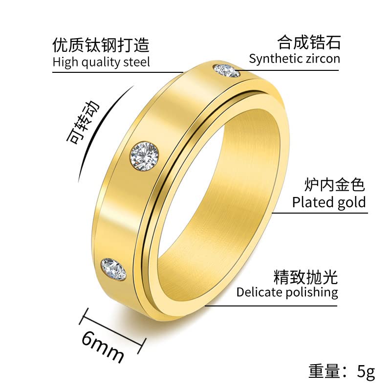 Keep Fucking Going Motivational Spinner Ring - Stainless Steel Inspirational Jewelry with Zircon Stones - Graduation Gift for Women & Teens - Silver Size 8 - Perfect for Daily Wear, Stress Relief & Self-Encouragement