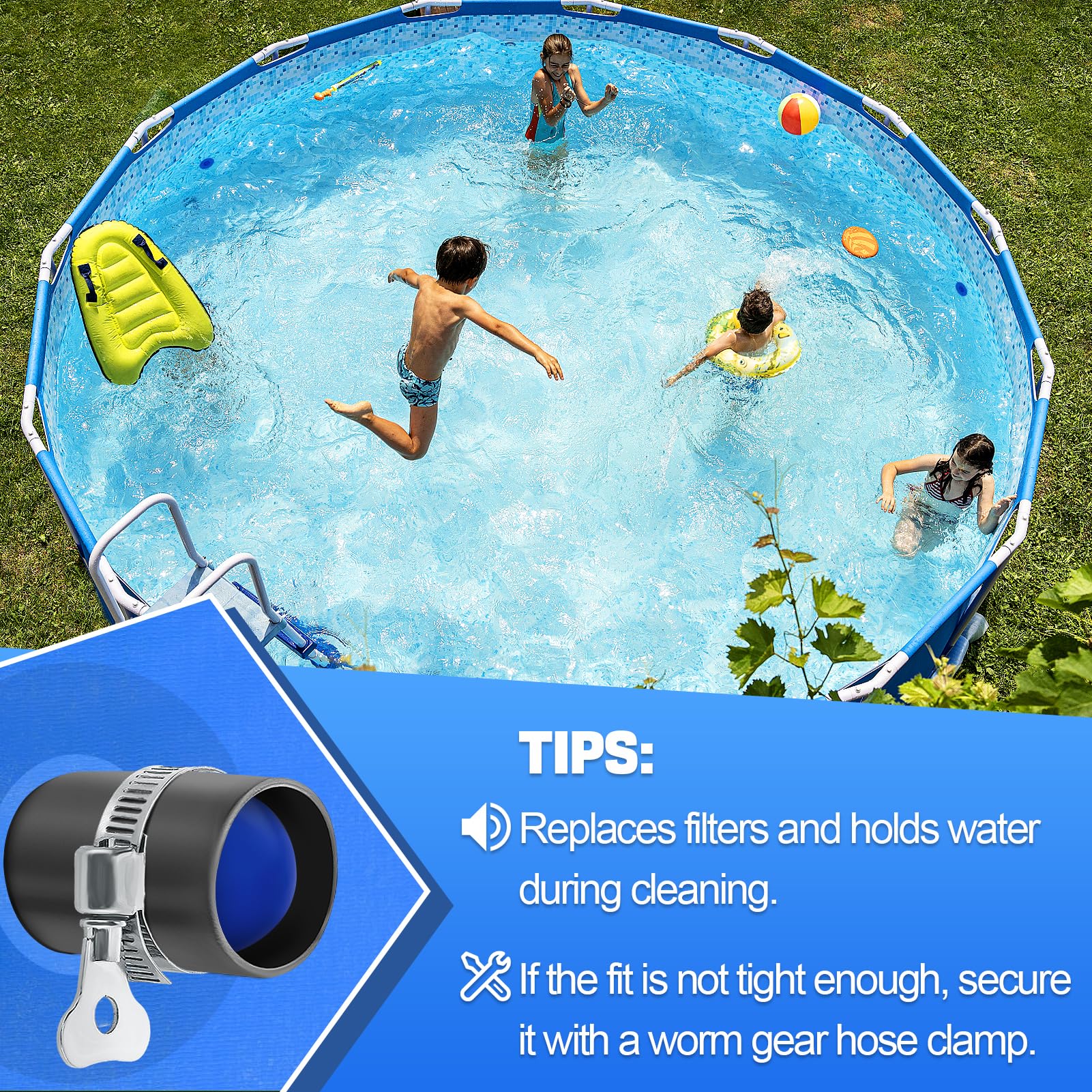 6pcs Above Ground Pool Plugs - Replacement Pool Stopper Plugs for Intex Coleman Bestway Pools, Blue Pool Filter Pump Hole Plugs | Perfect for Pool Maintenance & Winterization