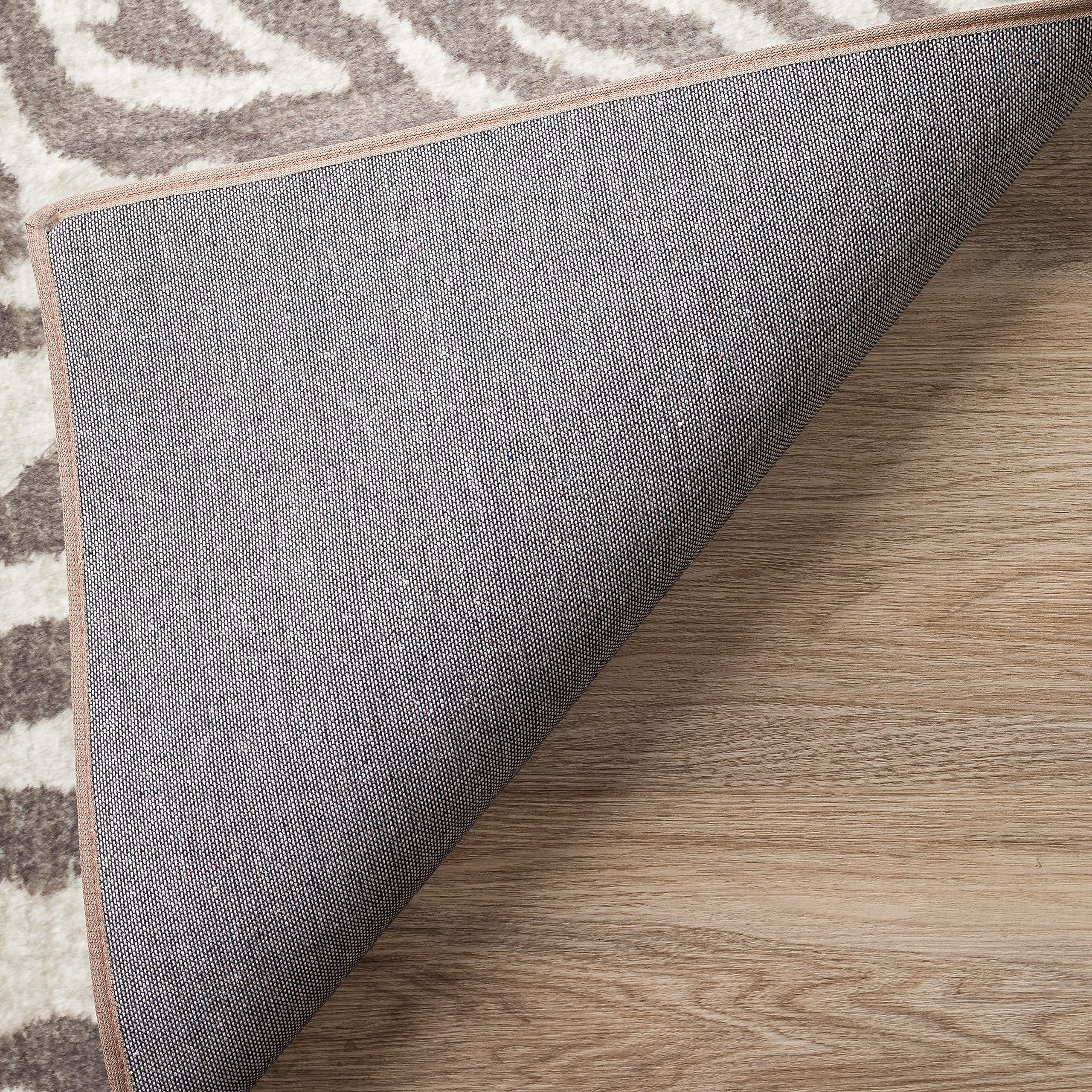 Addison Rugs Safari ASF31 Taupe Washable 8' x 8' Indoor/Outdoor Round Area Rug - Machine Washable, Non-Shedding, Easy Clean - Perfect for Bedroom, Living Room, Dining Room, Kitchen, Entryway & Patio Decor
