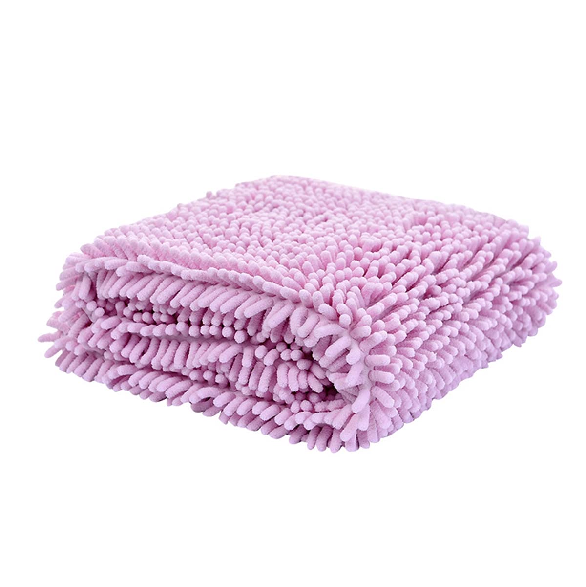 Ultra Absorbent Microfiber Chenille Pet Bath Towel with Hand Pockets - Quick Drying, Machine Washable Dog & Cat Towel for All Breeds (Grey, Blue, Purple, Pink) - Perfect for Bath Time, Grooming & After Swim Drying