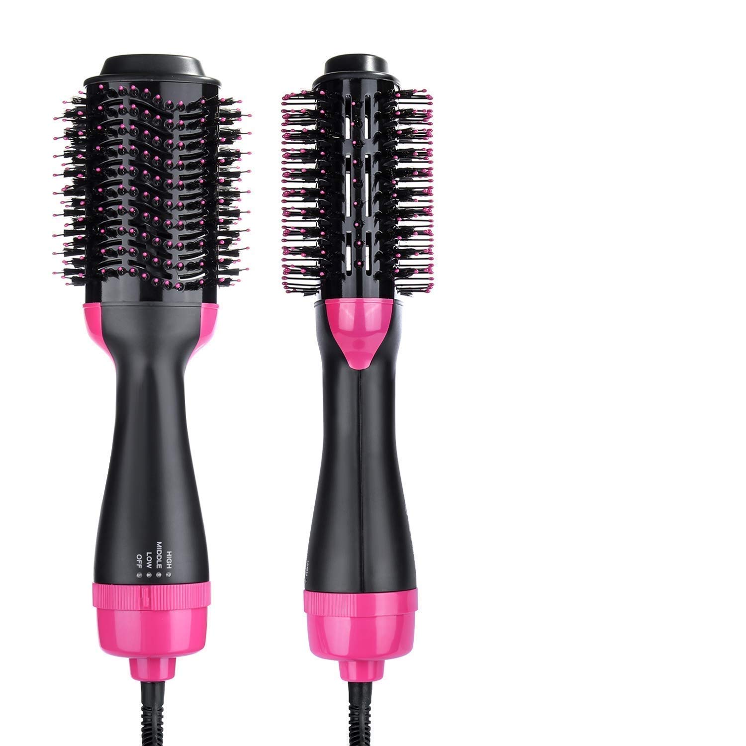 Professional Jiya Electric Hair Dryer Brush - 2-in-1 Hair Styler & Volumizer for Women & Men, Ionic Blow Dryer with Oval Hot Air Brush for Frizz-Free Smoothing & Curling - Perfect for Home Use, Travel & Salon Styling