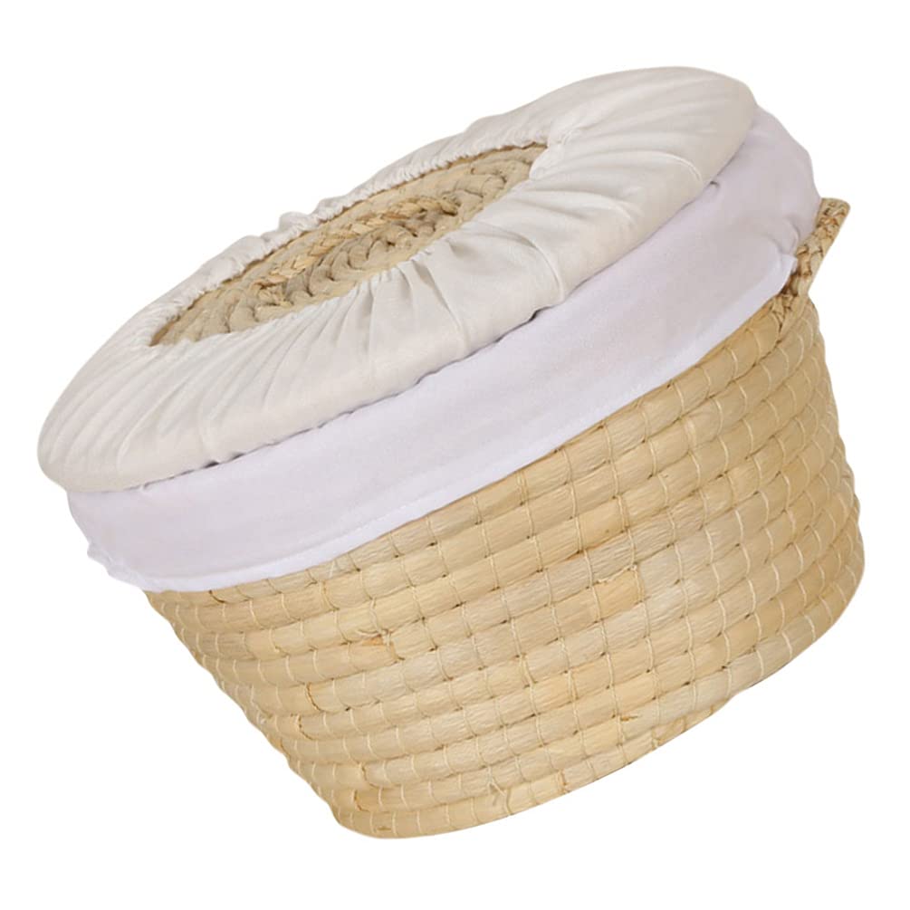 Stylish Hemoton Rattan Bread Basket with Lid - Round Wicker Food Serving Basket for Eggs, Fruits & Snacks | Perfect for Kitchen, Dining & Picnic Organizing