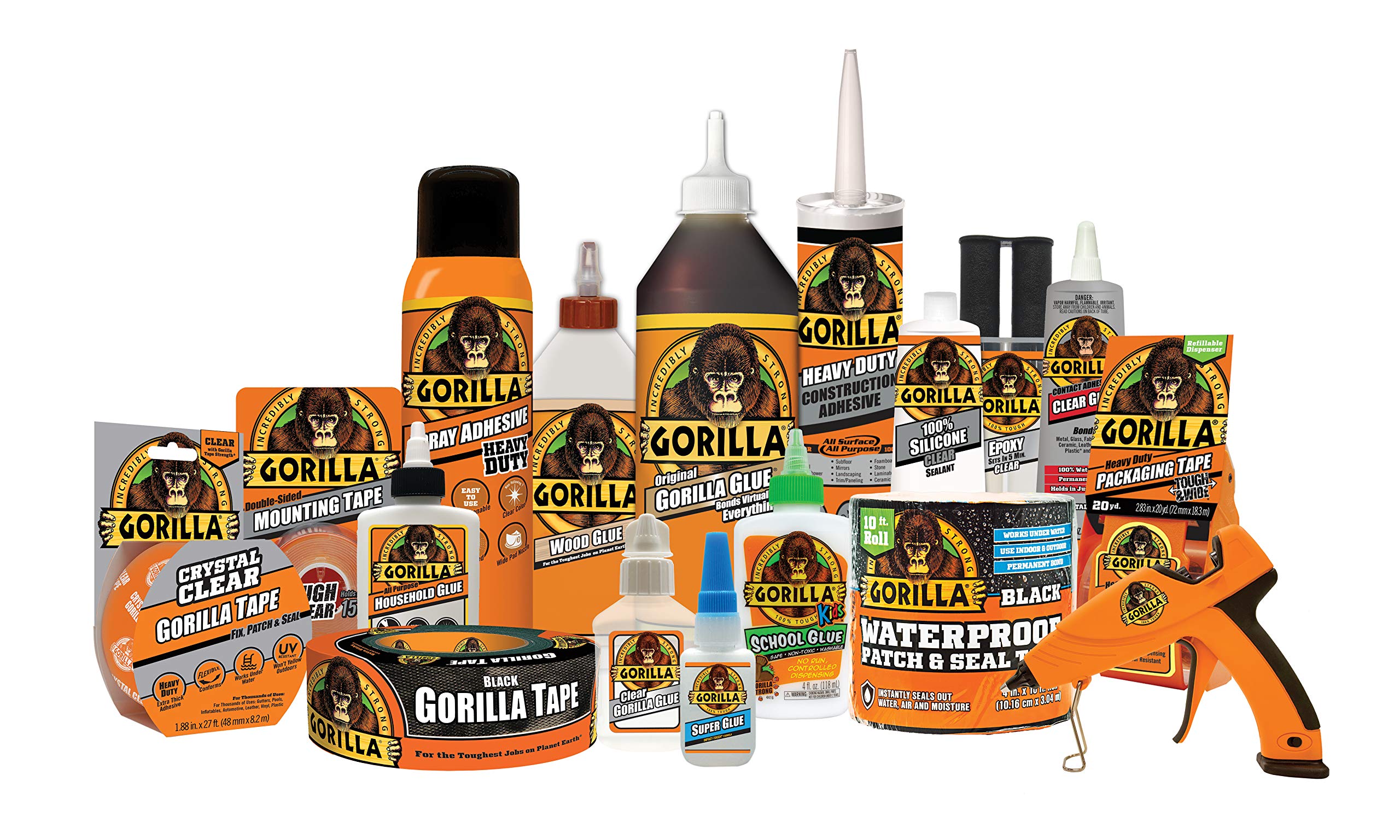 Gorilla Permanent All Weather Tape - Heavy Duty Waterproof Duct Tape for Indoor & Outdoor Use - 1.88 in x 25 yd Strong Adhesive Utility Tape (Black, Pack of 1) - Ideal for Home Repairs, Camping Gear Fixes & Emergency Situations